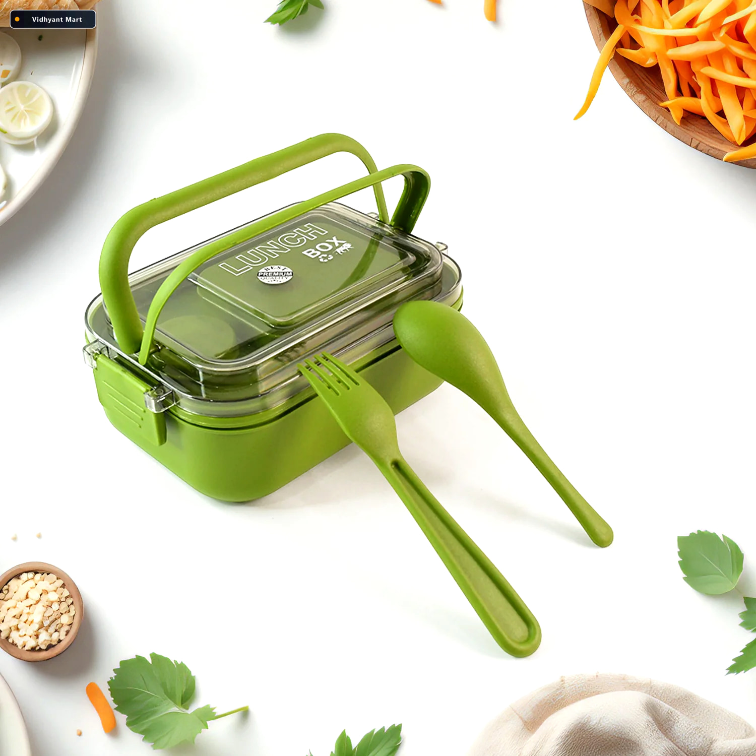 Vidhyant Mart Magic Lunch Box Leakproof Compartments With Spoon 2