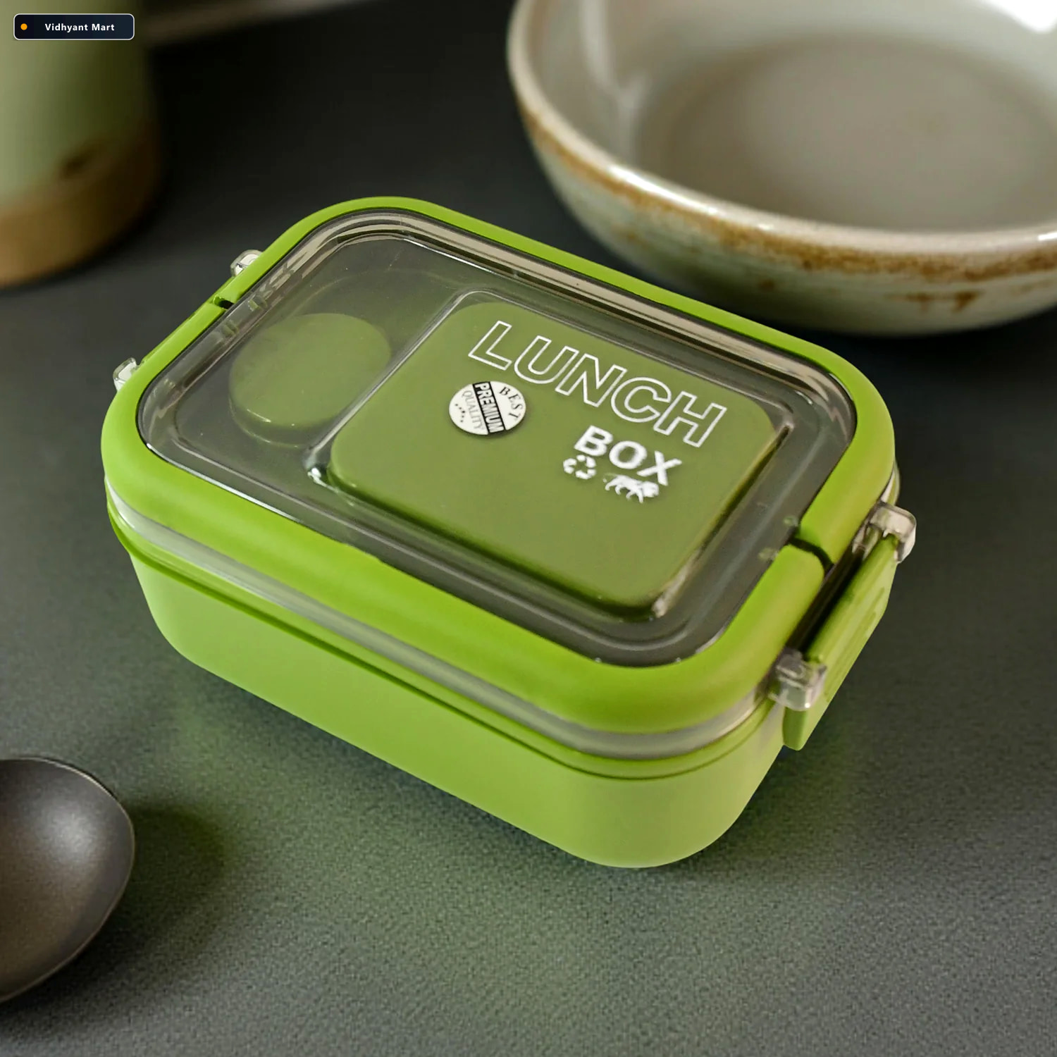 Vidhyant Mart Magic Lunch Box Leakproof Compartments With Spoon 3