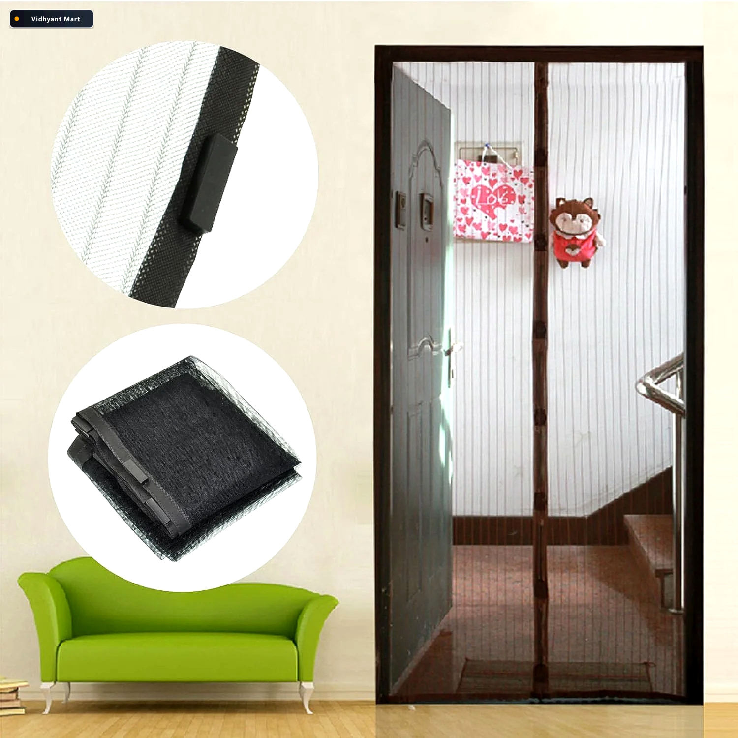 Vidhyant Mart Magic Mesh Screen Door Hands Free Bug Insect Prote 3