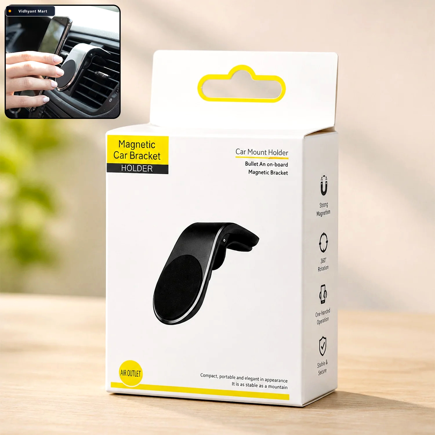 Vidhyant Mart Magnetic Car Air Vent Phone Holder For Foldable Na 1