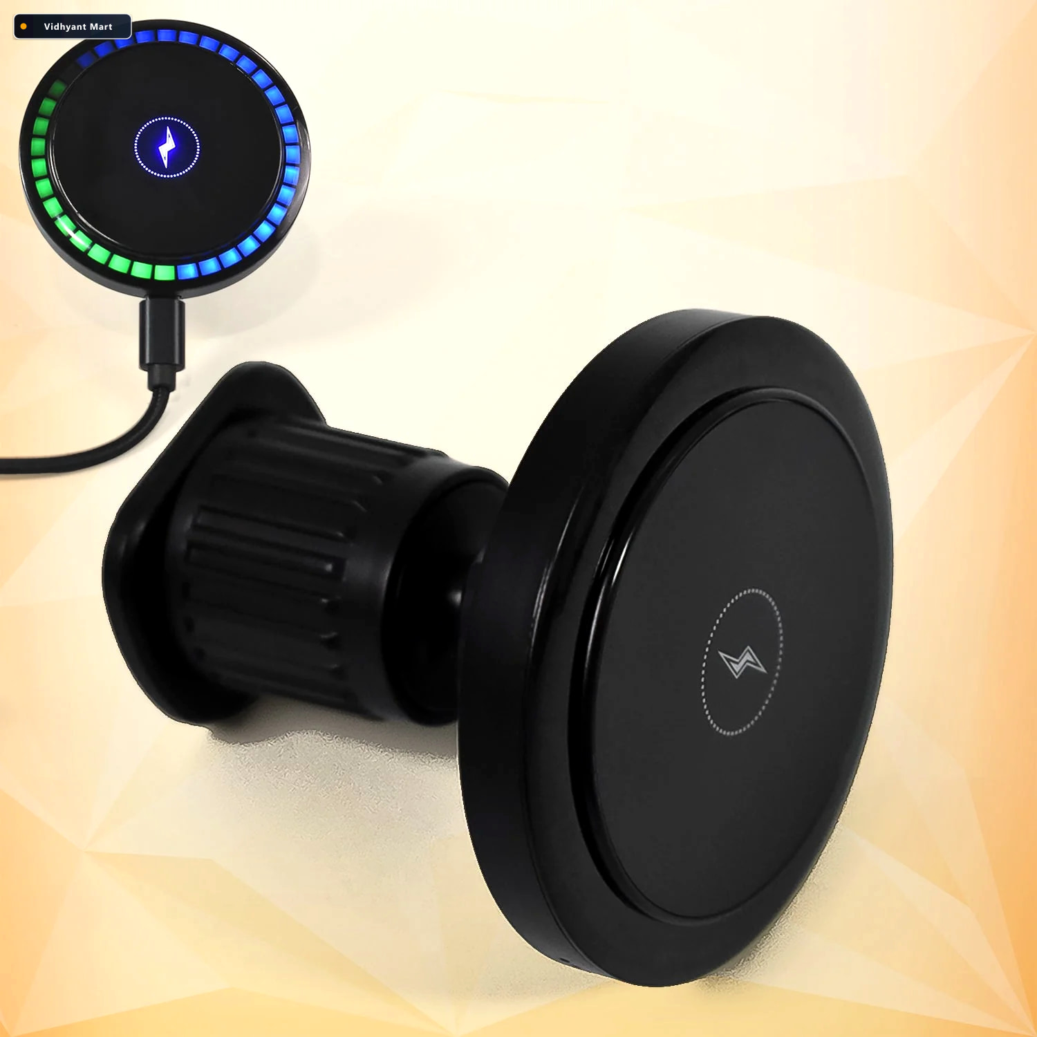 Vidhyant Mart Magnetic Car Charger Wireless Phone Mount With Rgb 2