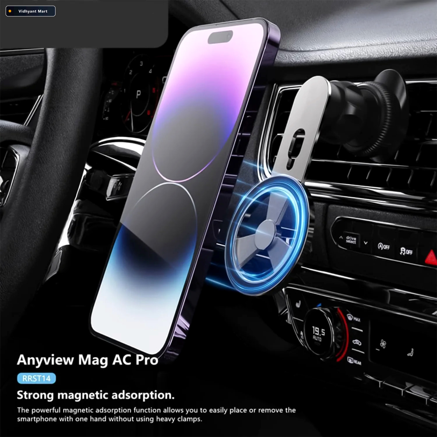Vidhyant Mart Magnetic Car Phone Holder 360 Rotatable Air Vent M 4