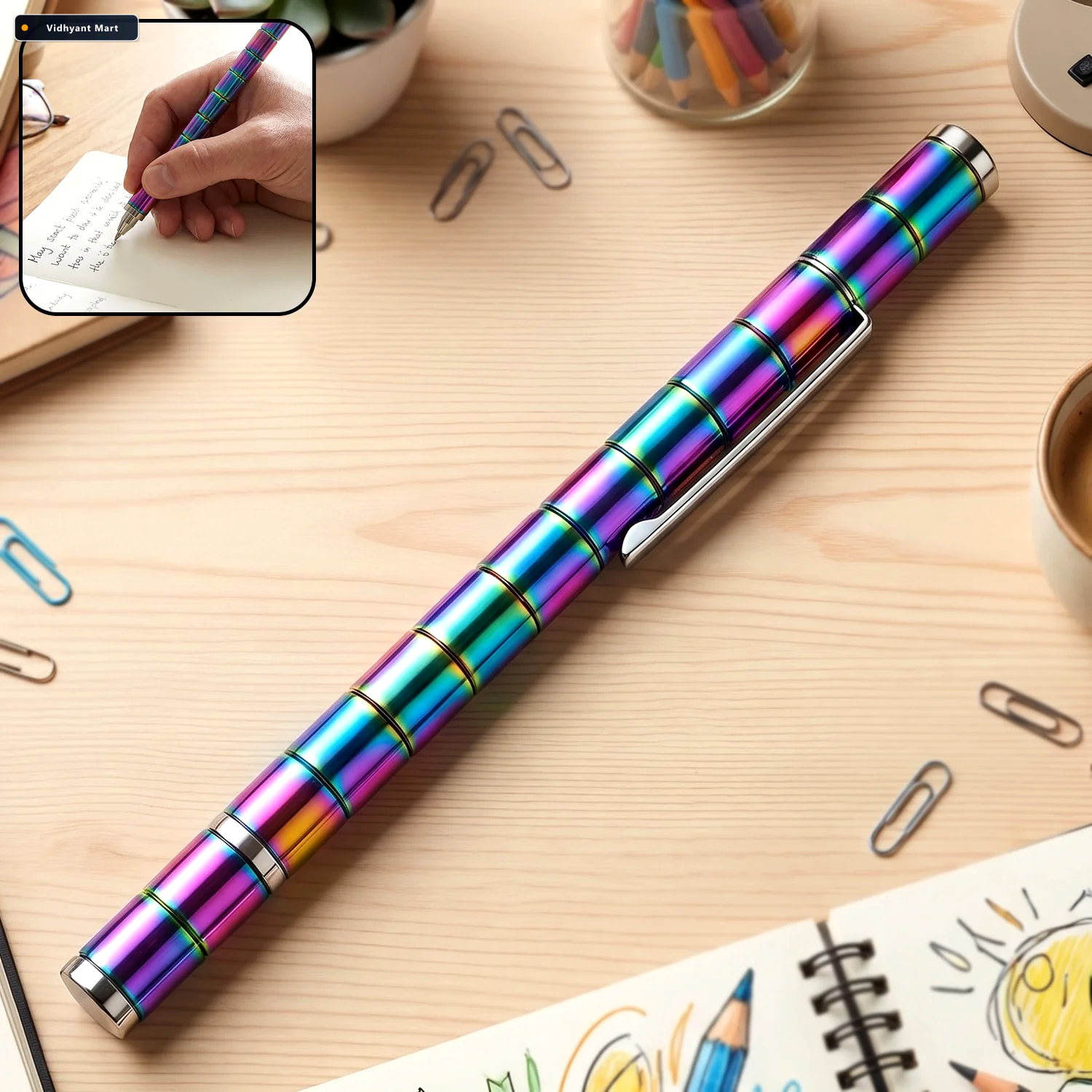 Vidhyant Mart Magnetic Pen Fidget Spinner Stress Relief Metal Pe 1