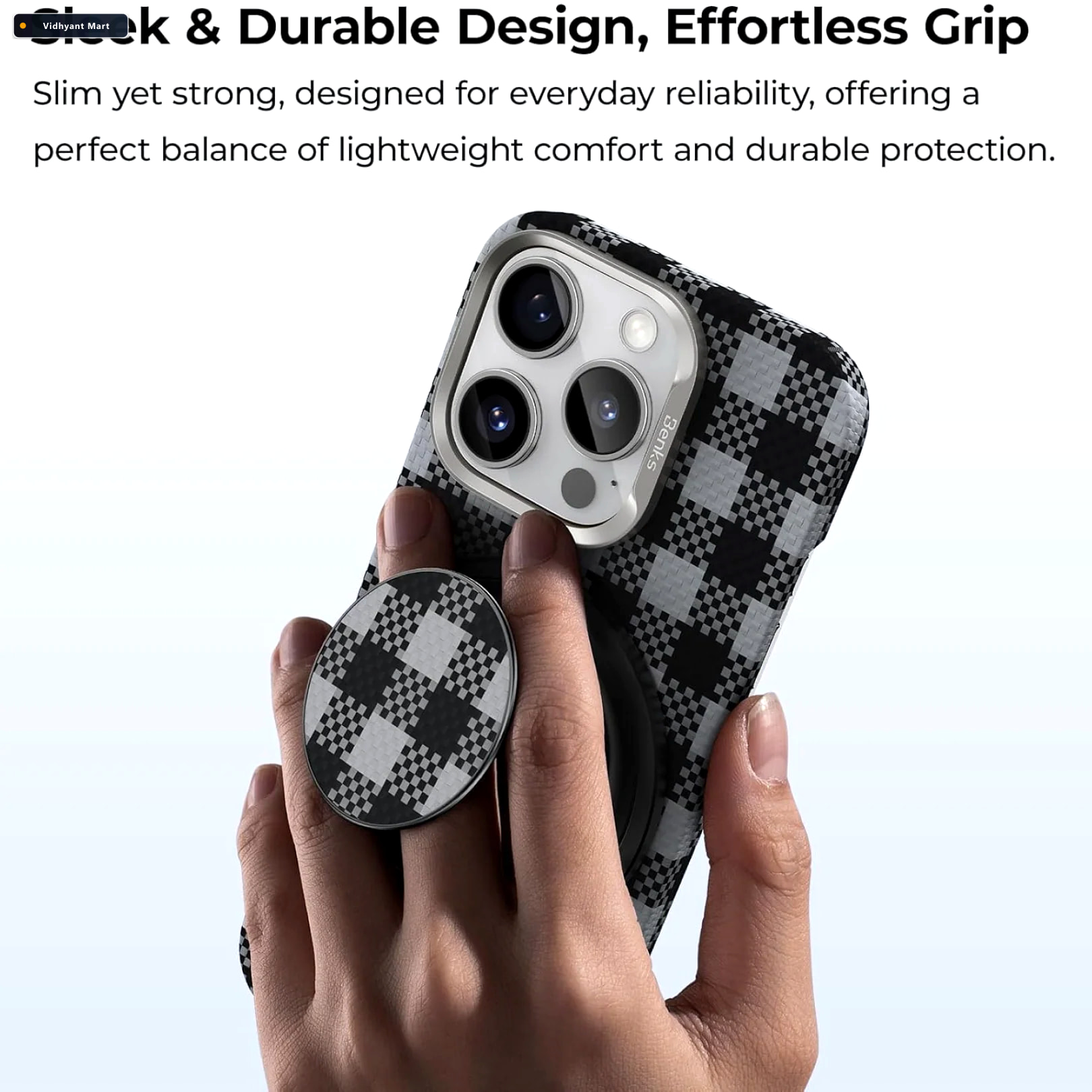 Vidhyant Mart Magnetic Phone Holder Stand 360 Rotating Secure Gr 5