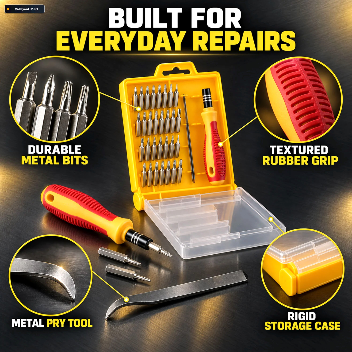 Vidhyant Mart Magnetic Precision Screwdriver Set Handle Detailed 2