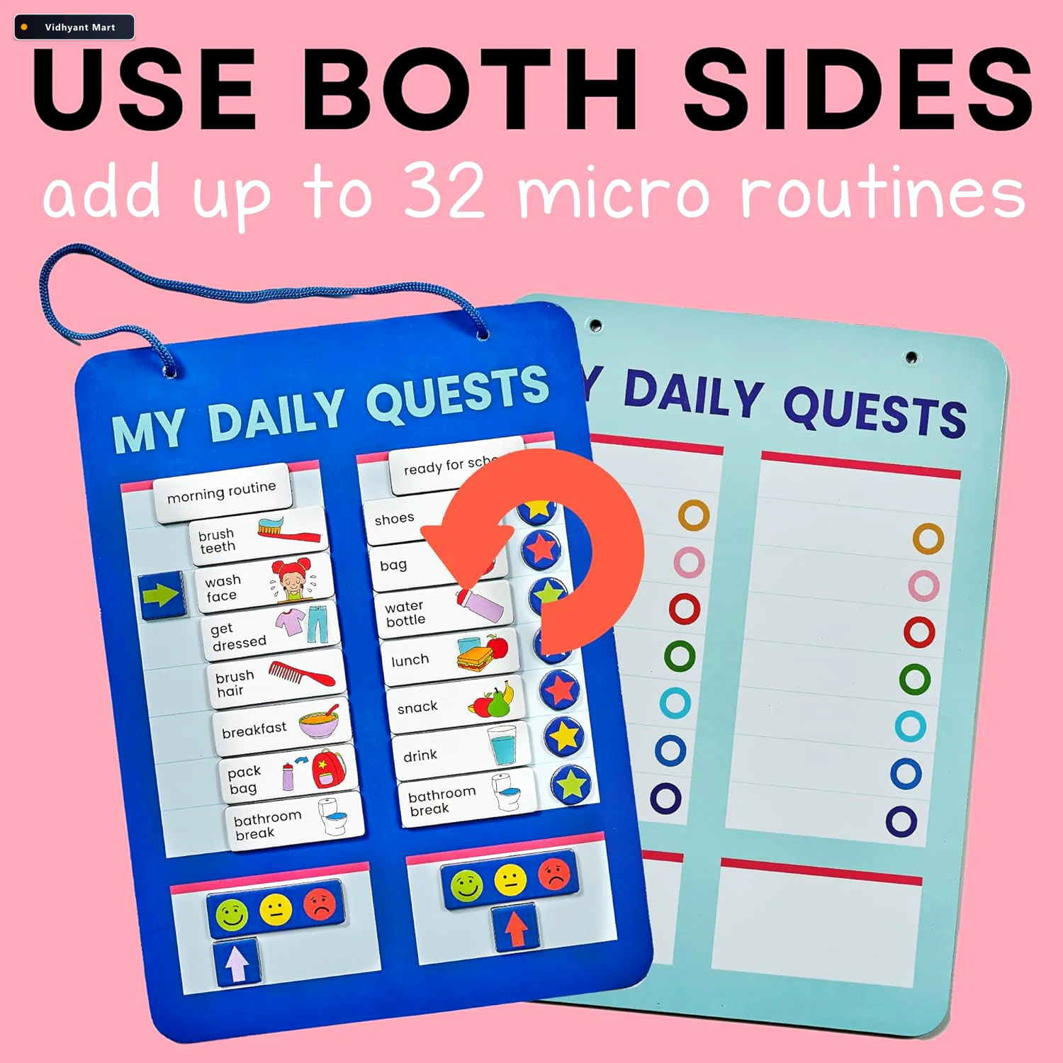 Vidhyant Mart Magnetic Routine Board Engaging Habit Tracker For 2