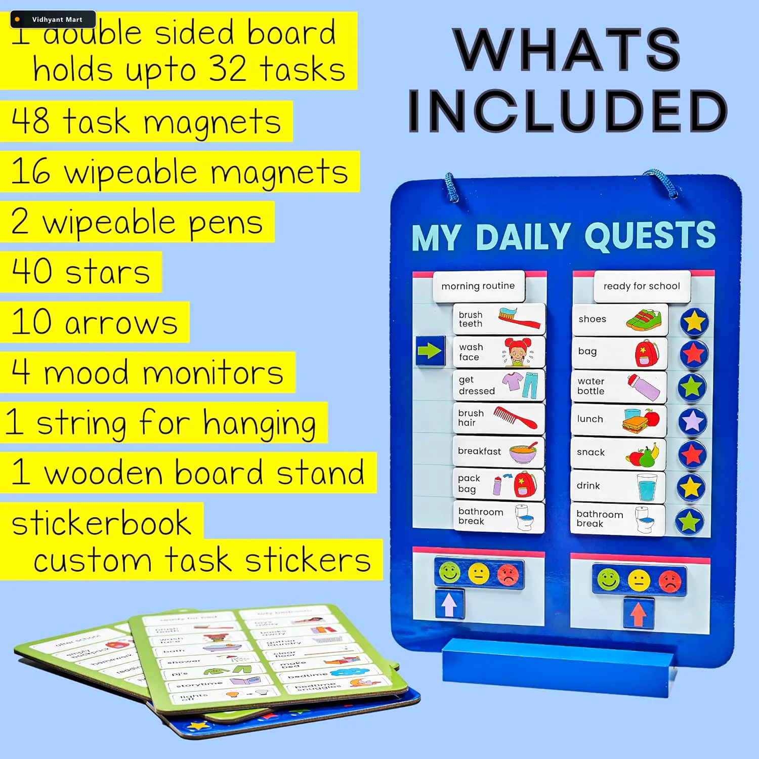 Vidhyant Mart Magnetic Routine Board Engaging Habit Tracker For 4