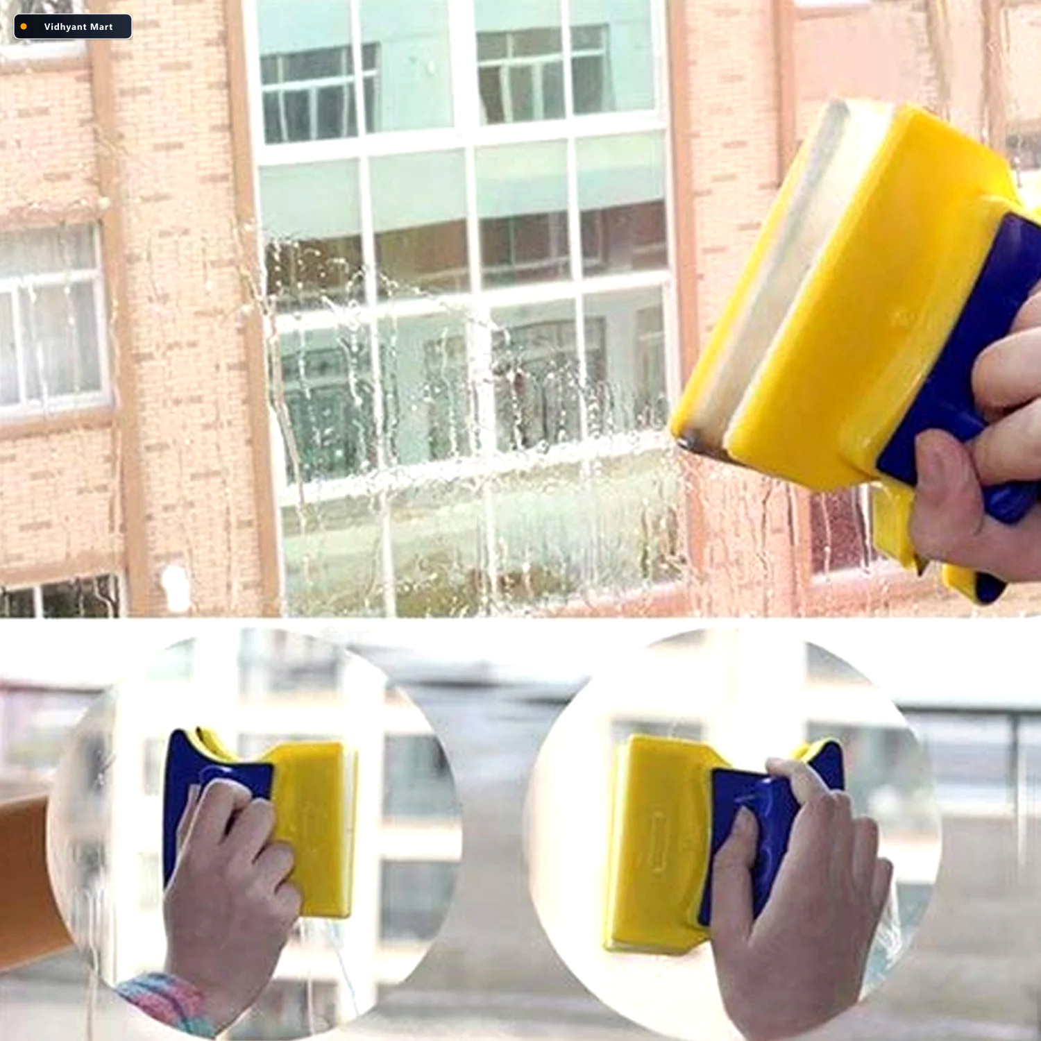 Vidhyant Mart Magnetic Window Cleaner Double Sided Streak Free G 2