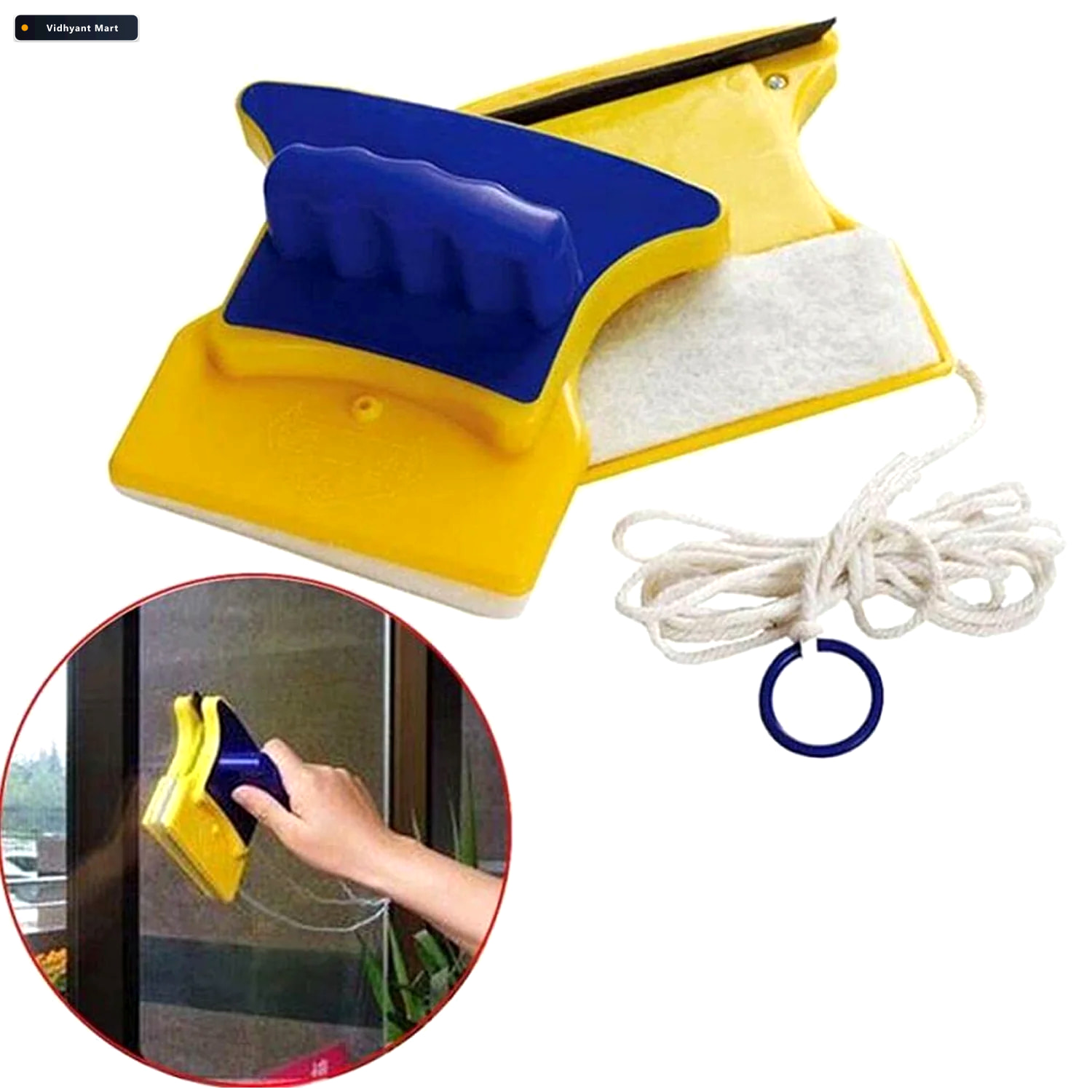 Vidhyant Mart Magnetic Window Cleaner Double Sided Streak Free G 3
