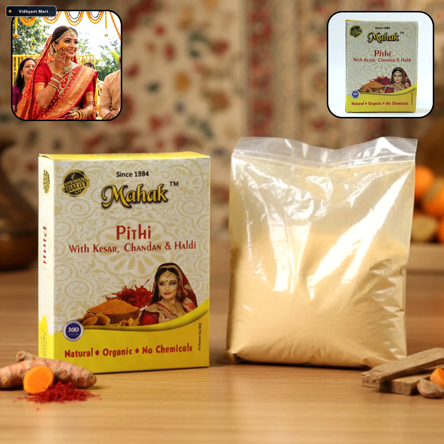 Vidhyant Mart Mahak Pithi Face And Body Powder 40 Gm Natural Her 1