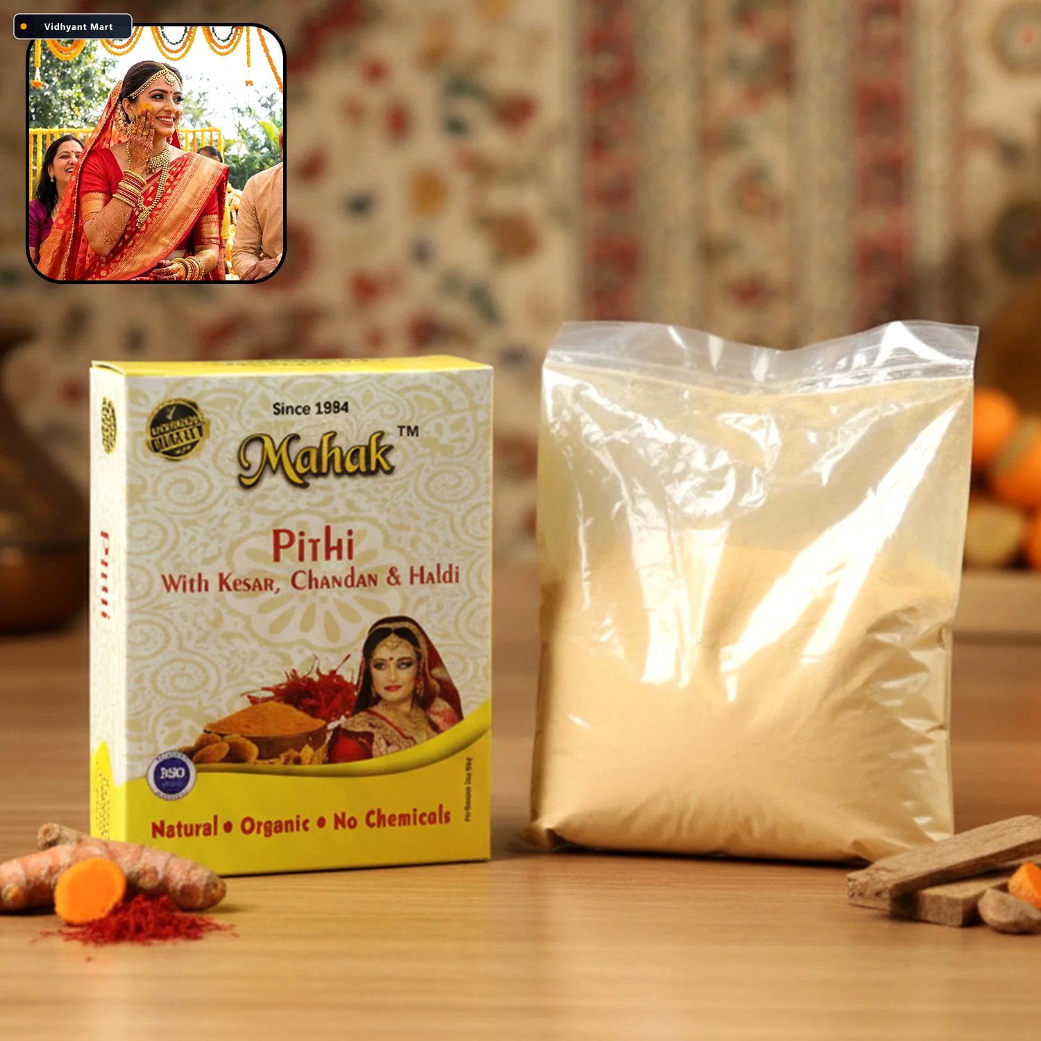 Vidhyant Mart Mahak Pithi Face And Body Powder 40 Gm Natural Her 2