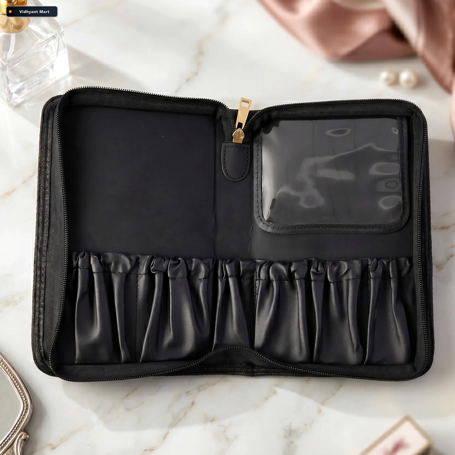 Vidhyant Mart Makeup Organizer Bag Elegant Travel Friendly Desig 4
