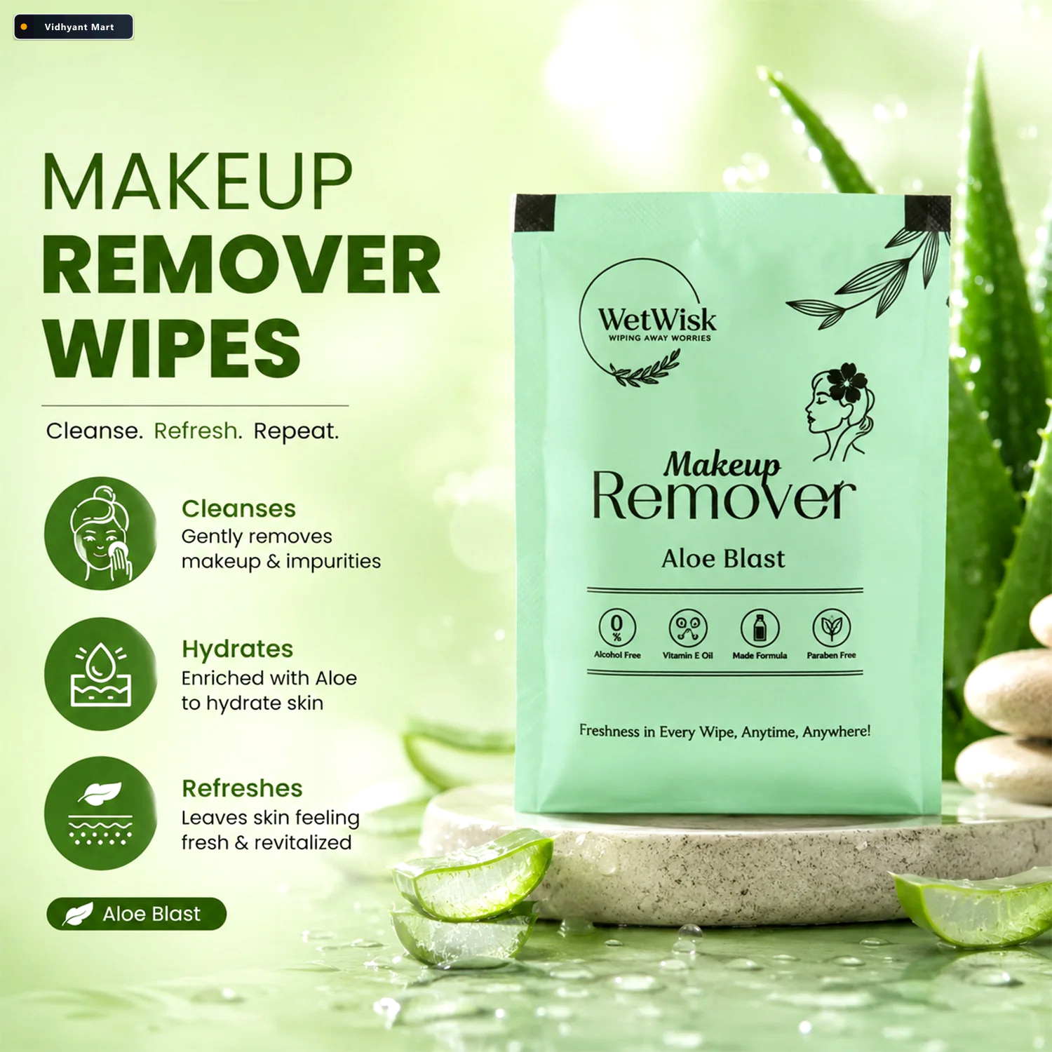 Vidhyant Mart Makeup Remover Wet Wipes Gentle Travel Friendly Fa 2