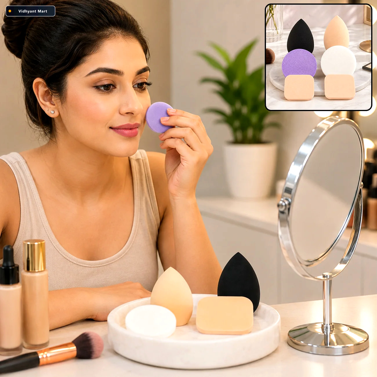 Vidhyant Mart Makeup Sponges Set Latex Free Flawless Finish Beau 1