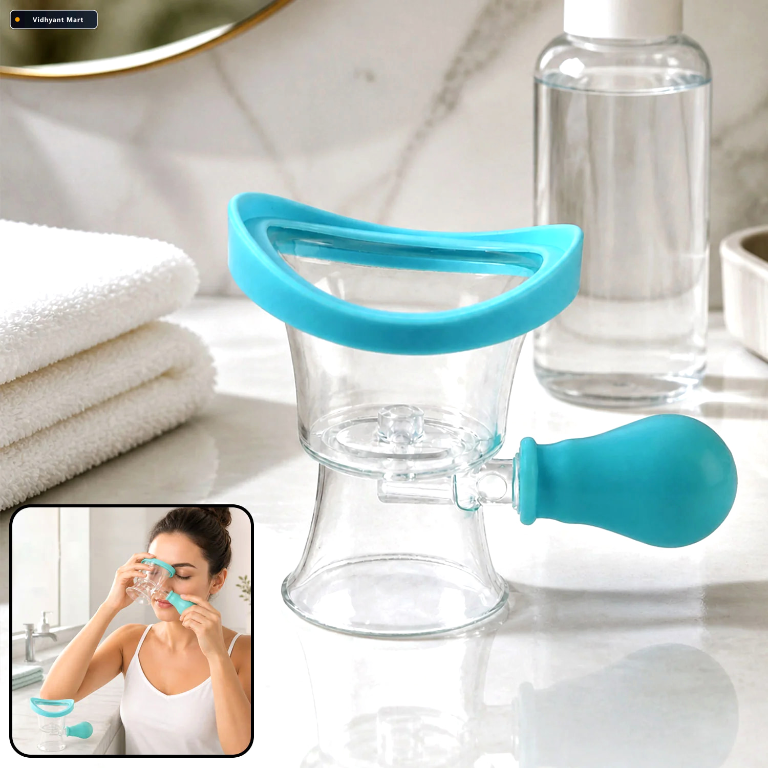 Vidhyant Mart Manual Air Pressure Eye Cleaning Cup With Soft Sea 1