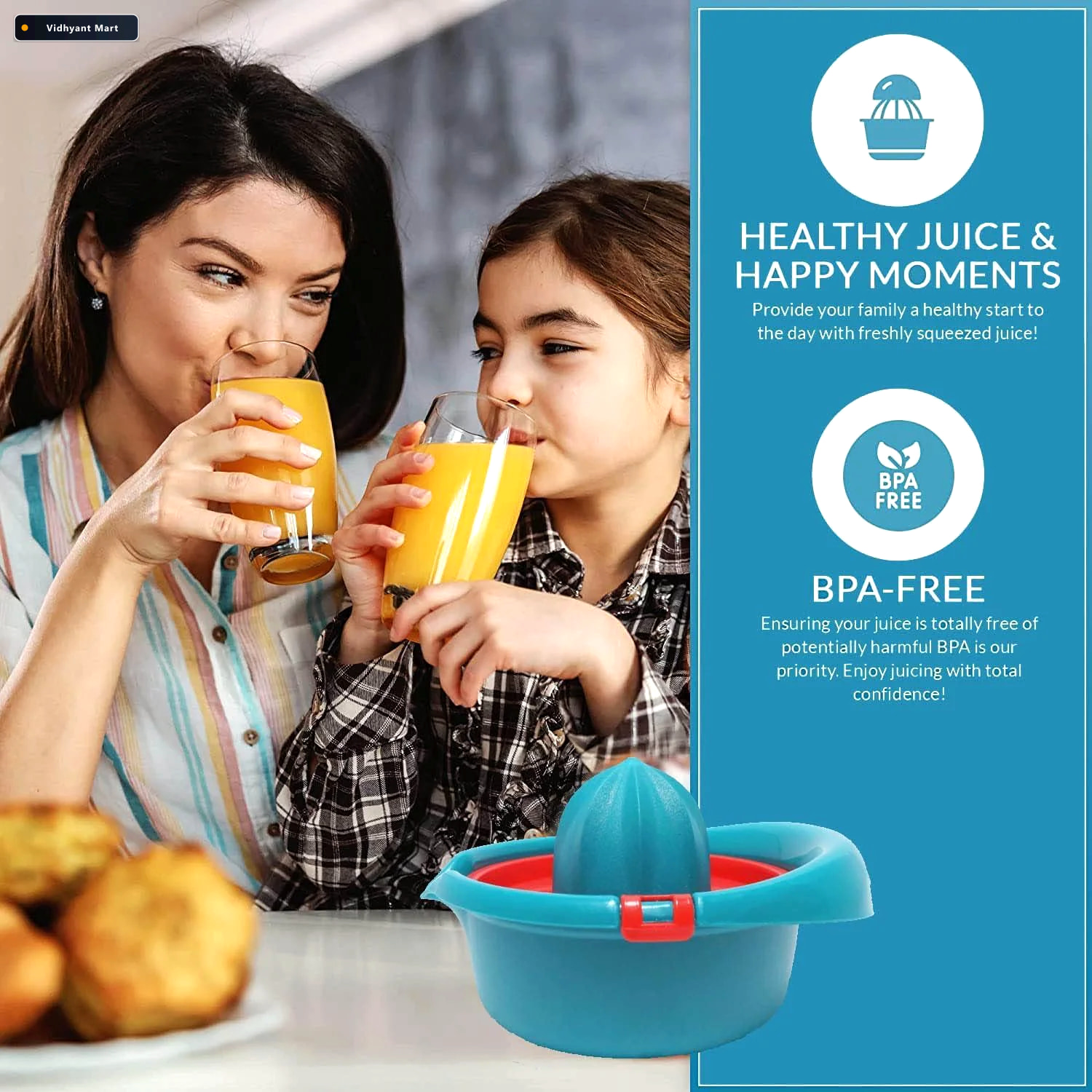 Vidhyant Mart Manual Citrus Juicer Premium Hand Press With Lock 2