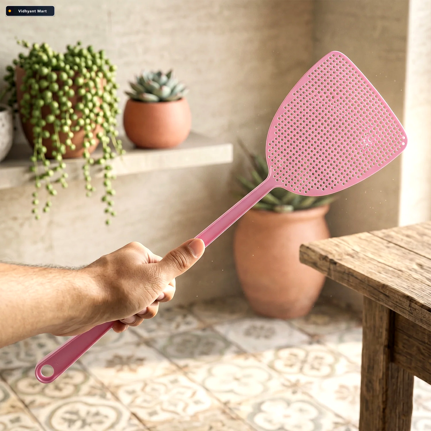 Vidhyant Mart Manual Fly Swatter Long Handle For Easy Pest Contr 2