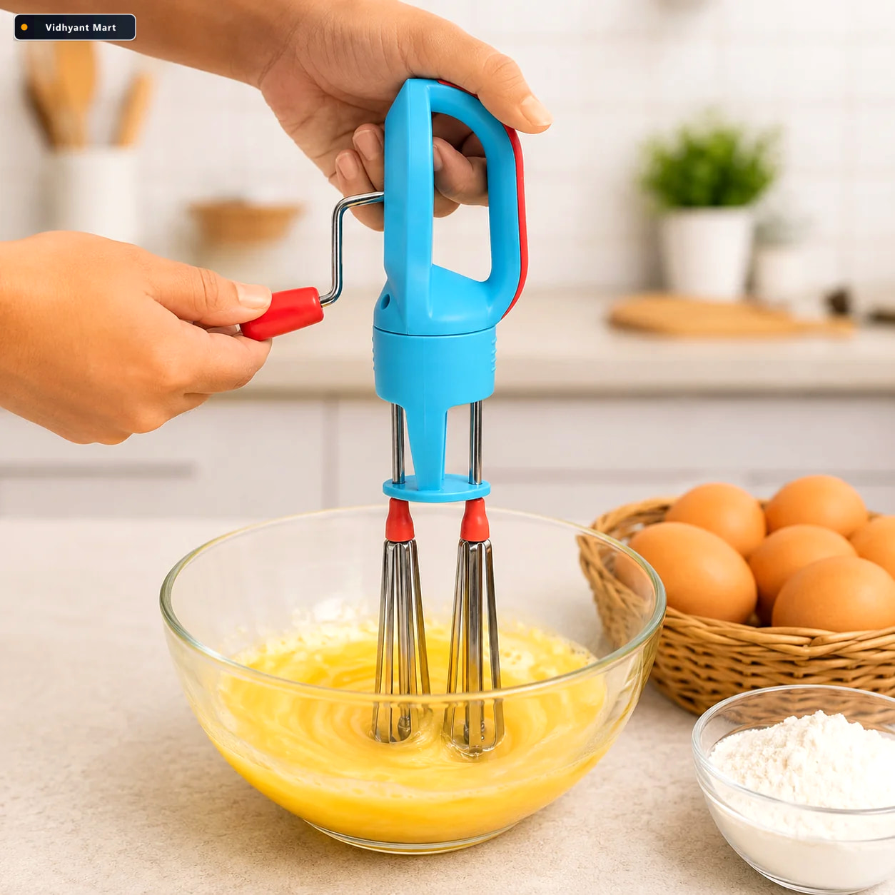 Vidhyant Mart Manual Hand Beater High Speed Dual Stainless Steel 1