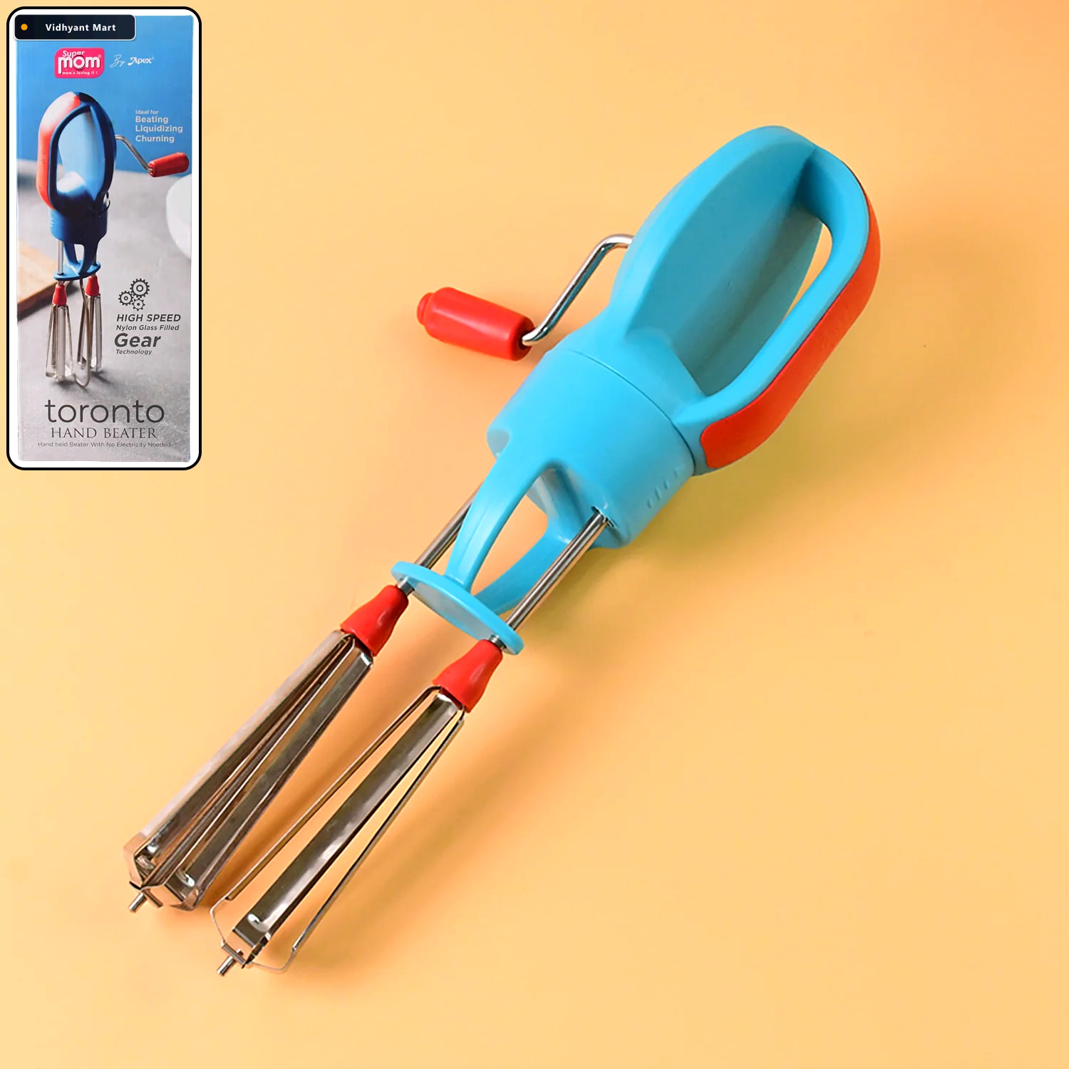 Vidhyant Mart Manual Hand Beater High Speed Dual Stainless Steel 2