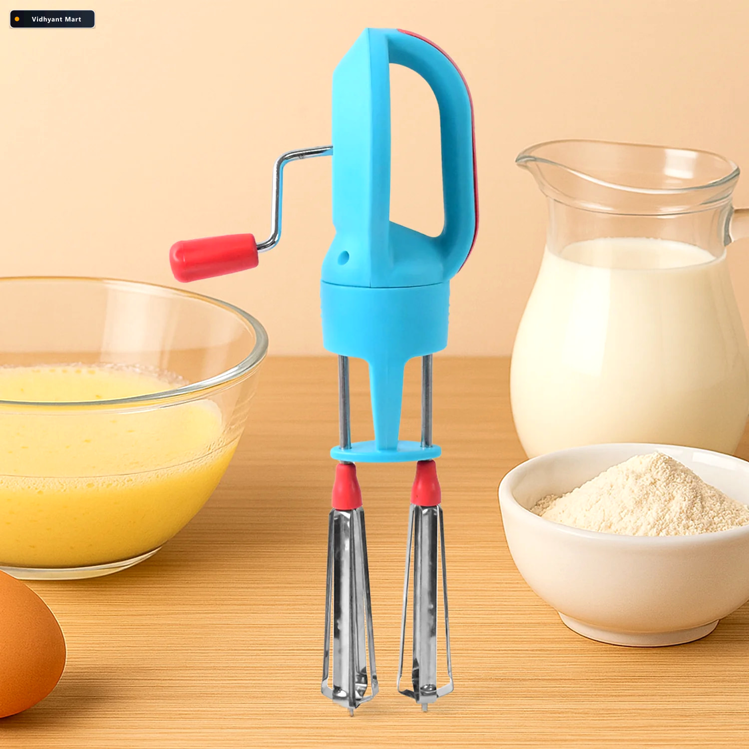 Vidhyant Mart Manual Hand Beater High Speed Dual Stainless Steel 4