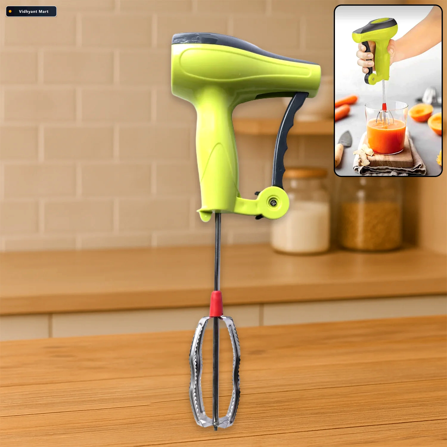 Vidhyant Mart Manual Hand Blender Stainless Steel Blades Quicksl 1