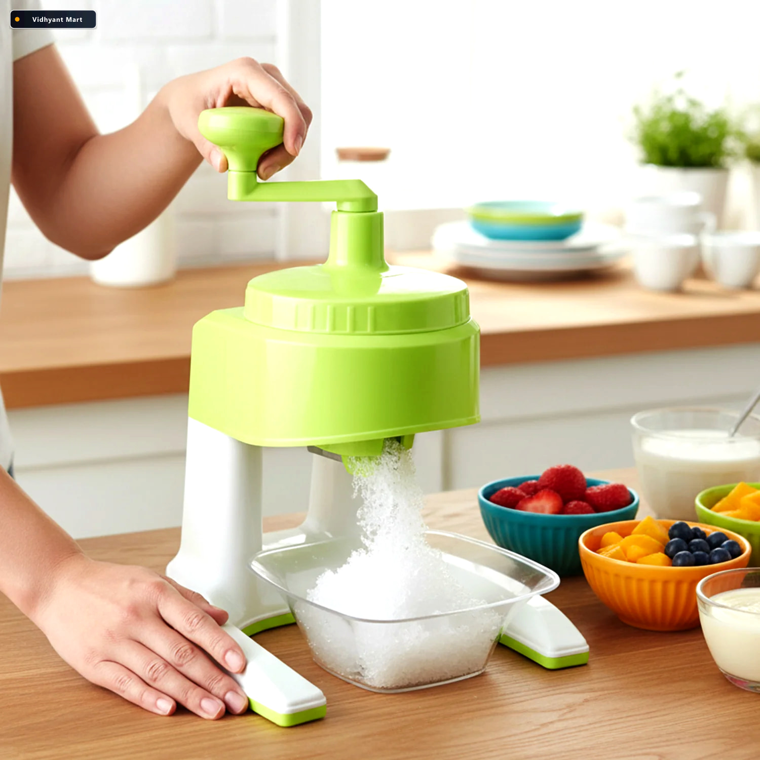 Vidhyant Mart Manual Ice Crusher Hand Crank Snow Maker For Bever 2