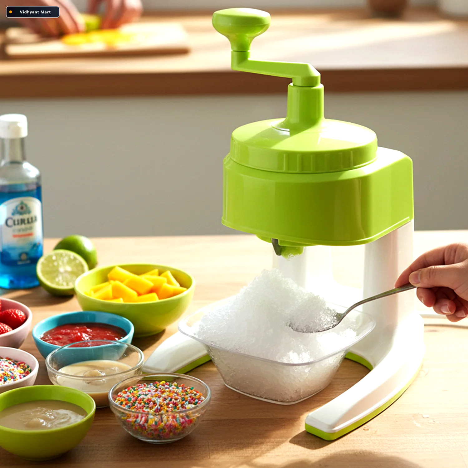 Vidhyant Mart Manual Ice Crusher Hand Crank Snow Maker For Bever 3