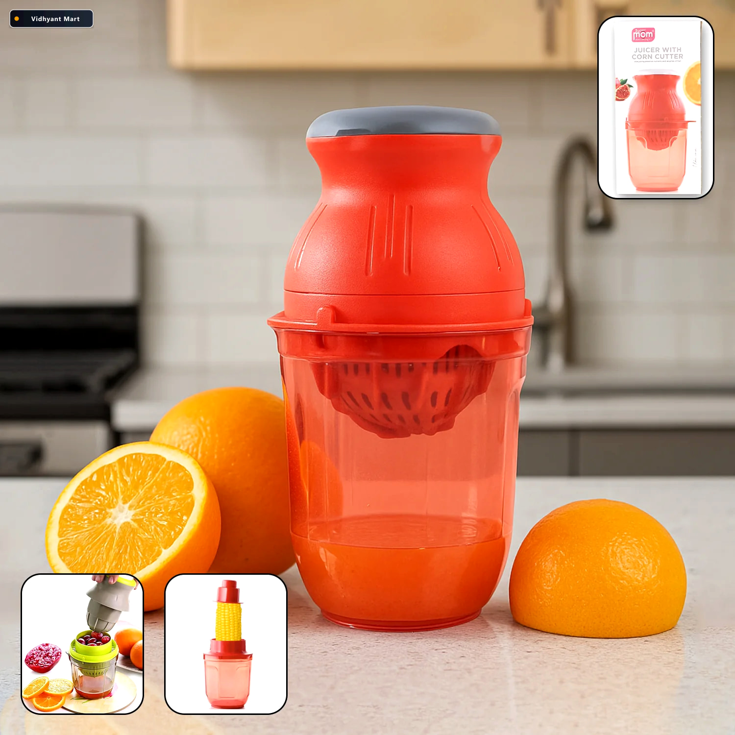 Vidhyant Mart Manual Juicer With Corn Cutter 800ml Compact Kitch 1