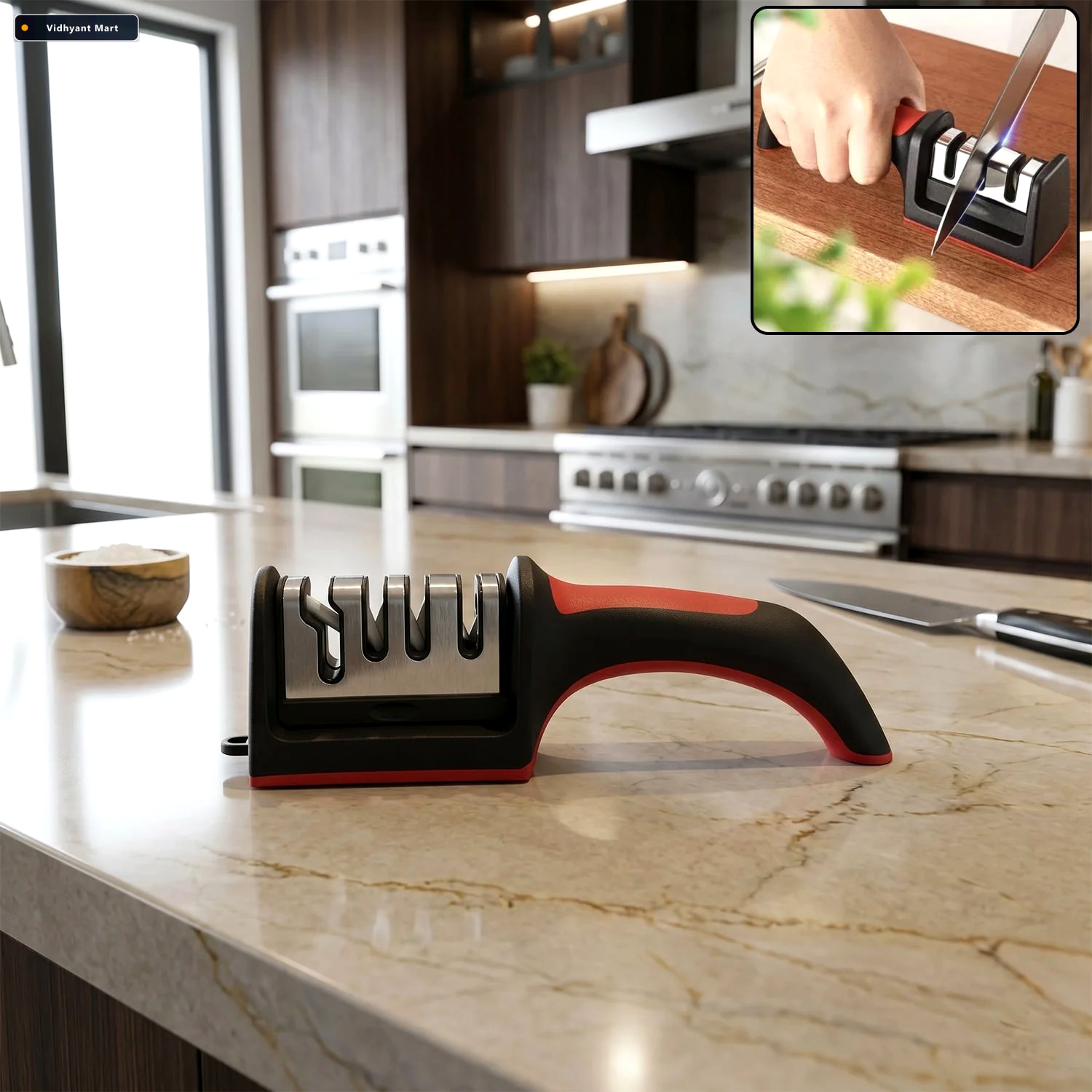 Vidhyant Mart Manual Knife Sharpener 4 Stage For Precise Blades 1