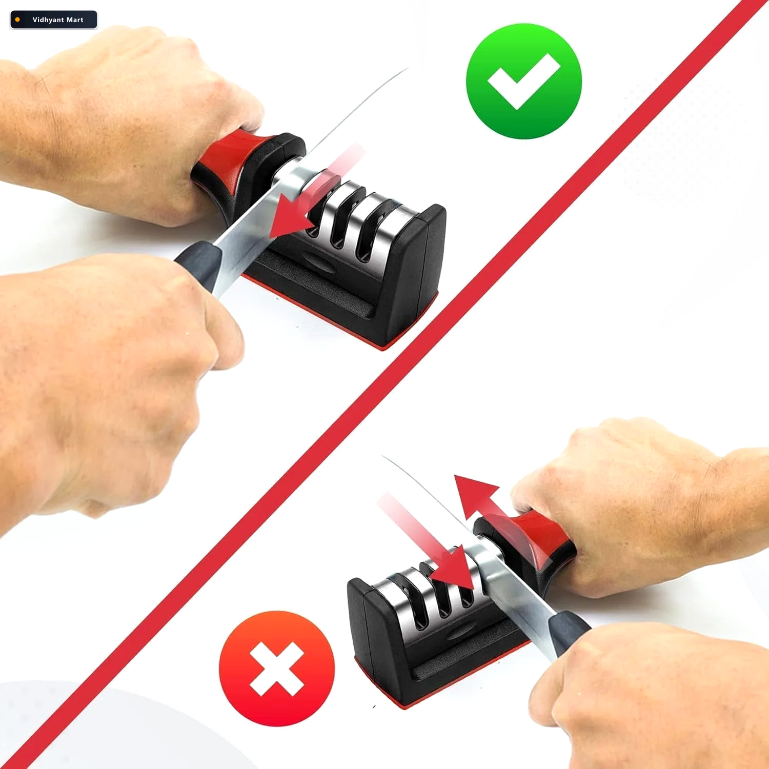 Vidhyant Mart Manual Knife Sharpener 4 Stage For Precise Blades 3