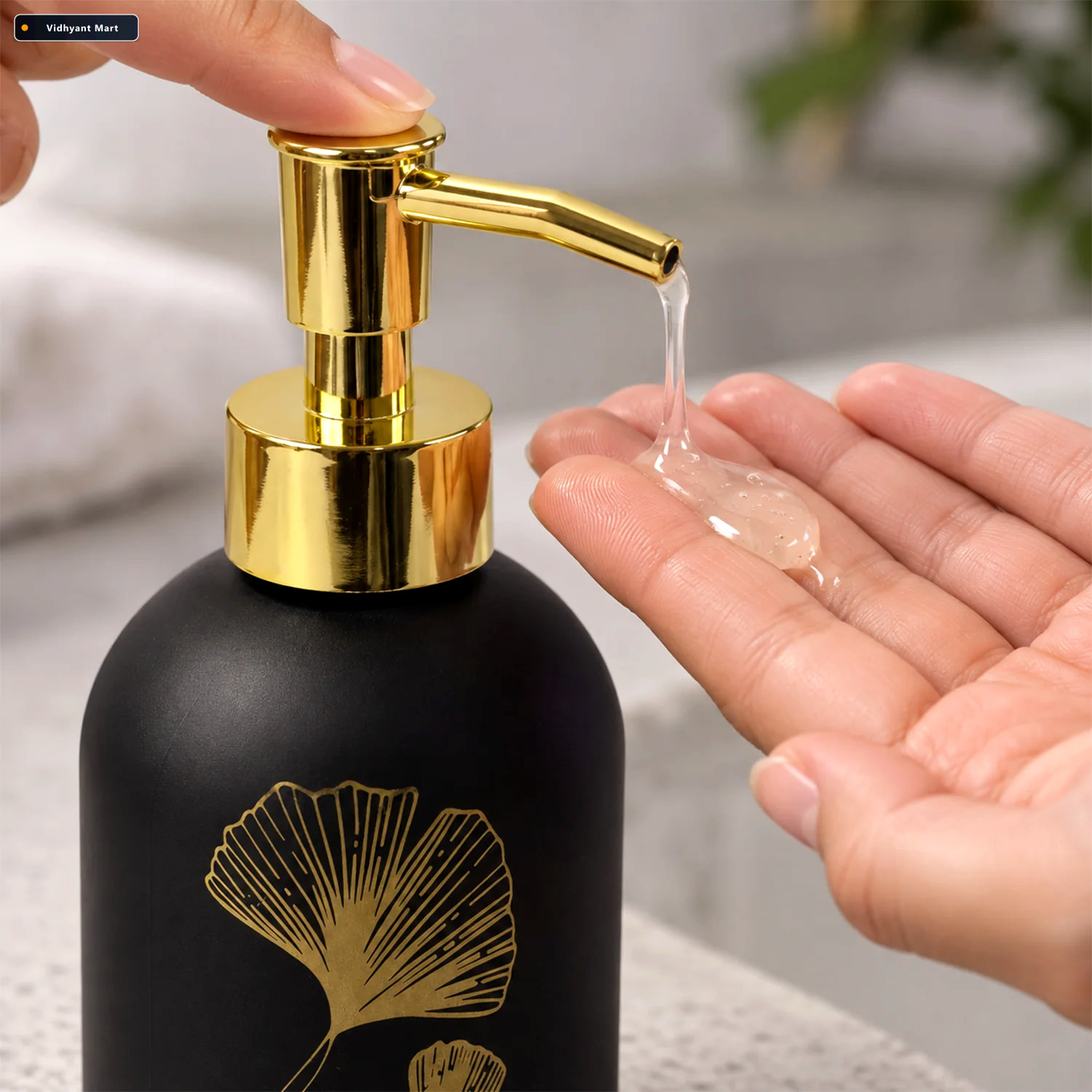 Vidhyant Mart Manual Liquid Soap Dispenser With Leaf Design And 3