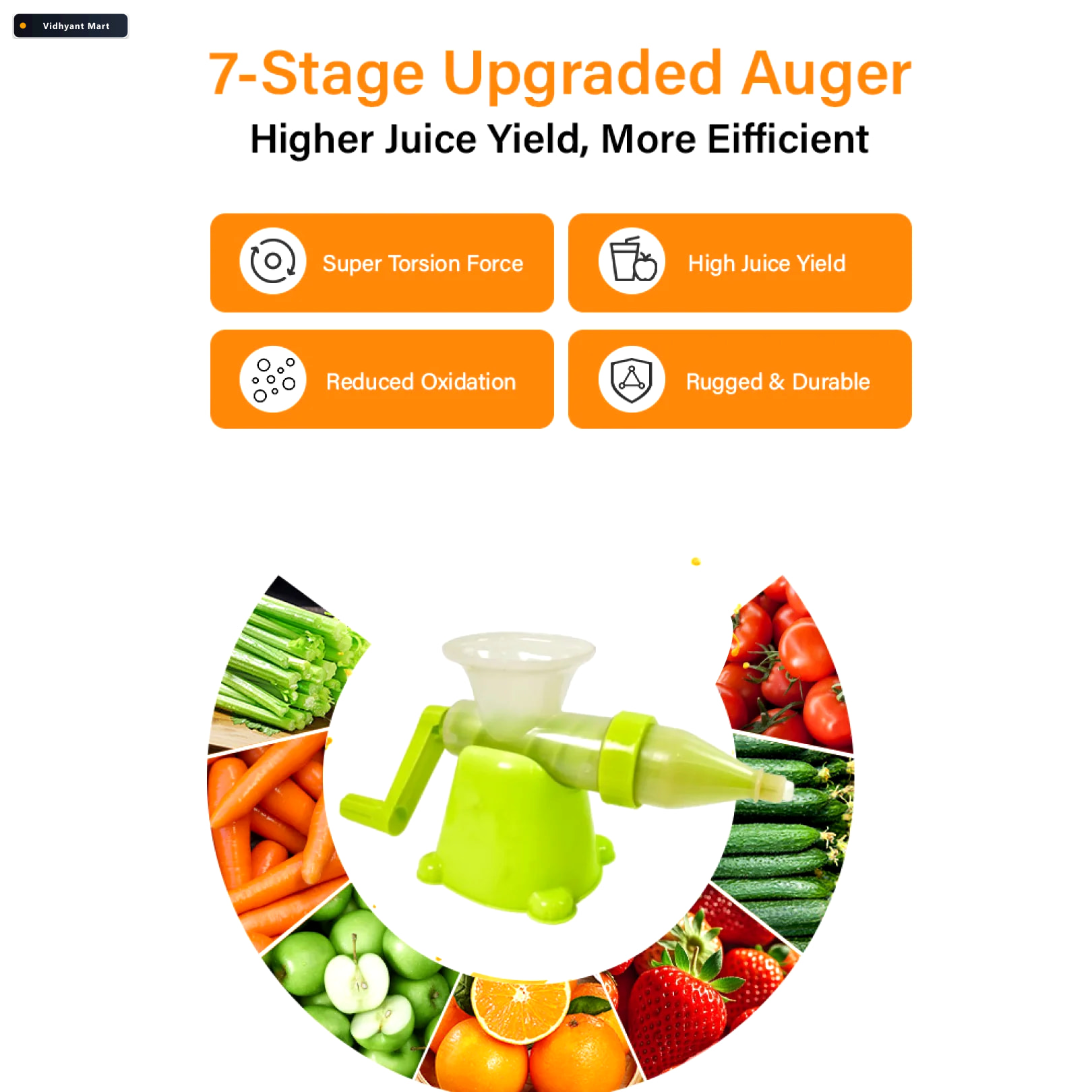 Vidhyant Mart Manual Plastic Juicer Easy Compact Durable For Fre 5