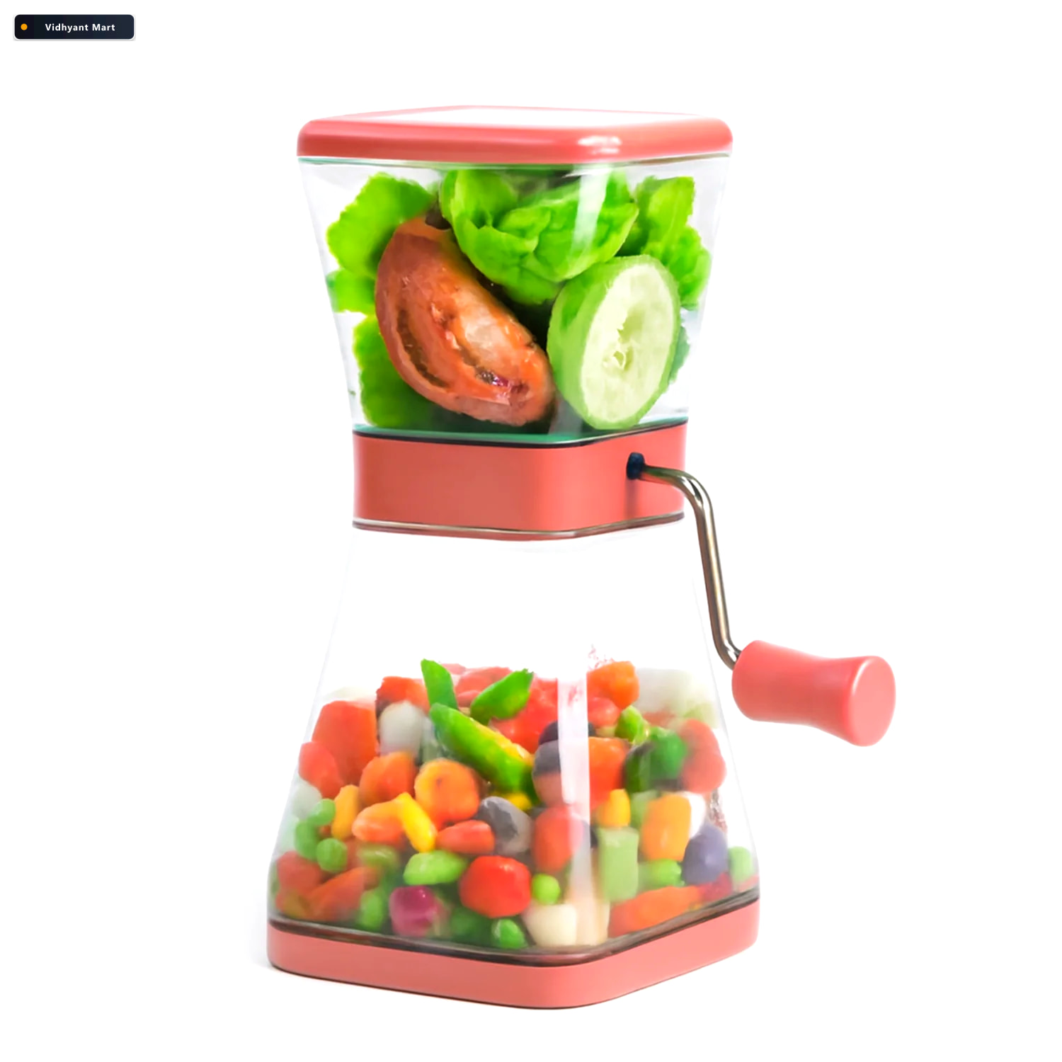 Vidhyant Mart Manual Vegetable Cutter Sharp Blades Locking Lid 3