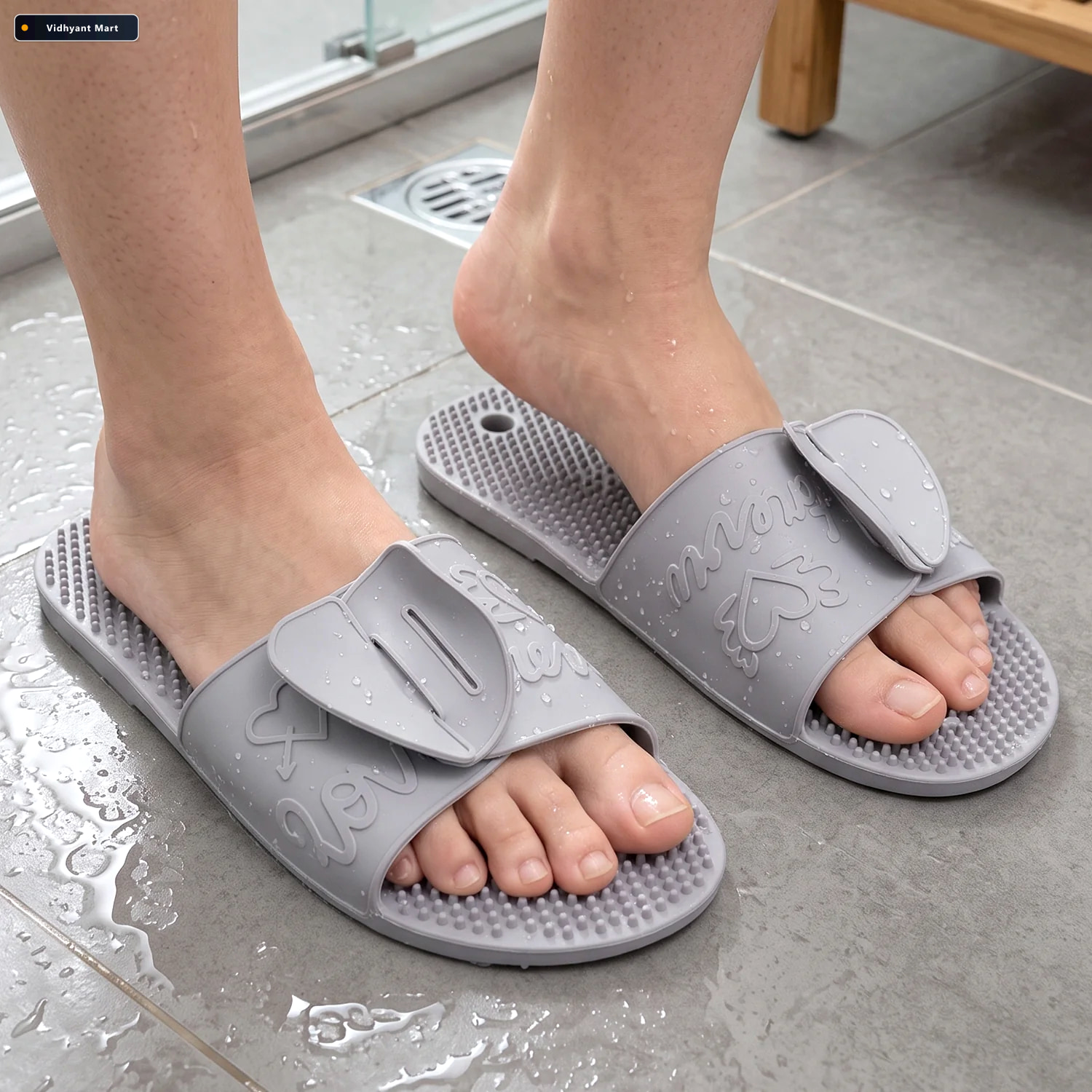 Vidhyant Mart Massage Bath Slippers With Foot Scrubbing Bristles 2