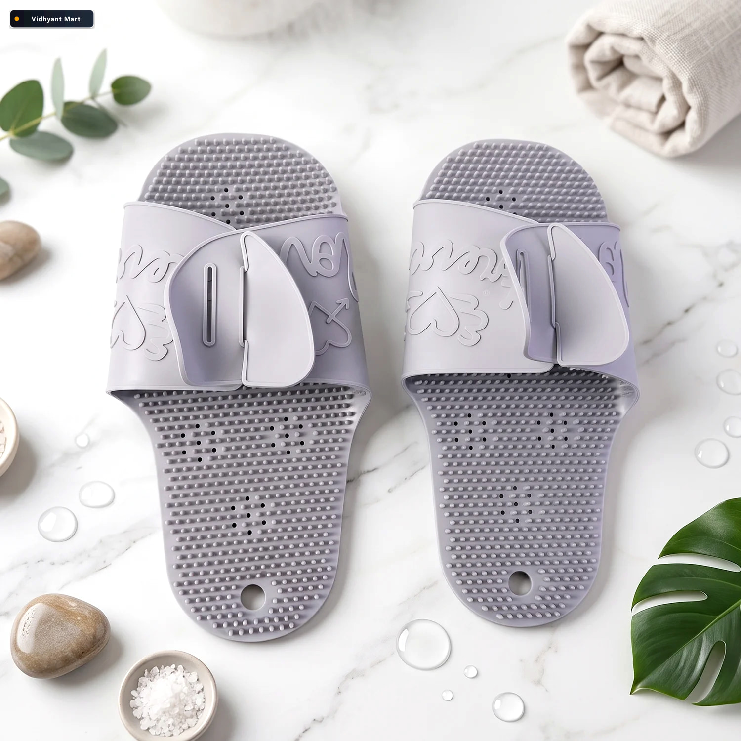 Vidhyant Mart Massage Bath Slippers With Foot Scrubbing Bristles 3