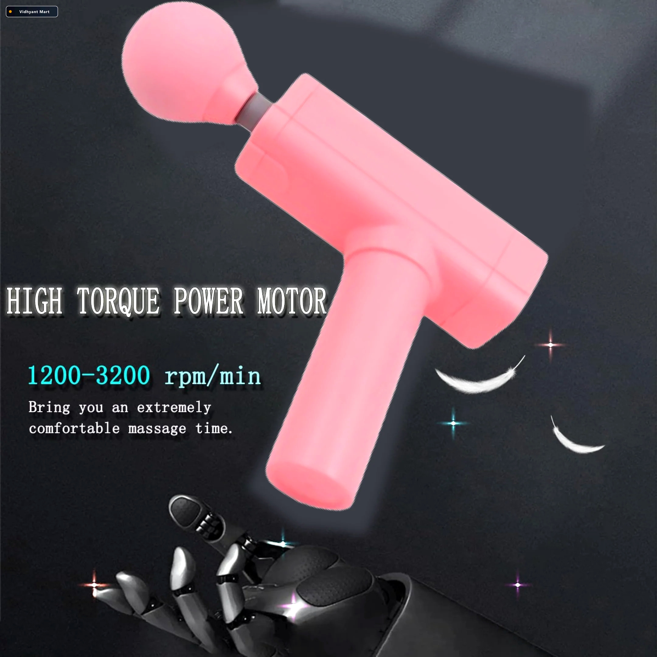 Vidhyant Mart Massage Gun Deep Muscle Relief Recovery Velvet Wel 2