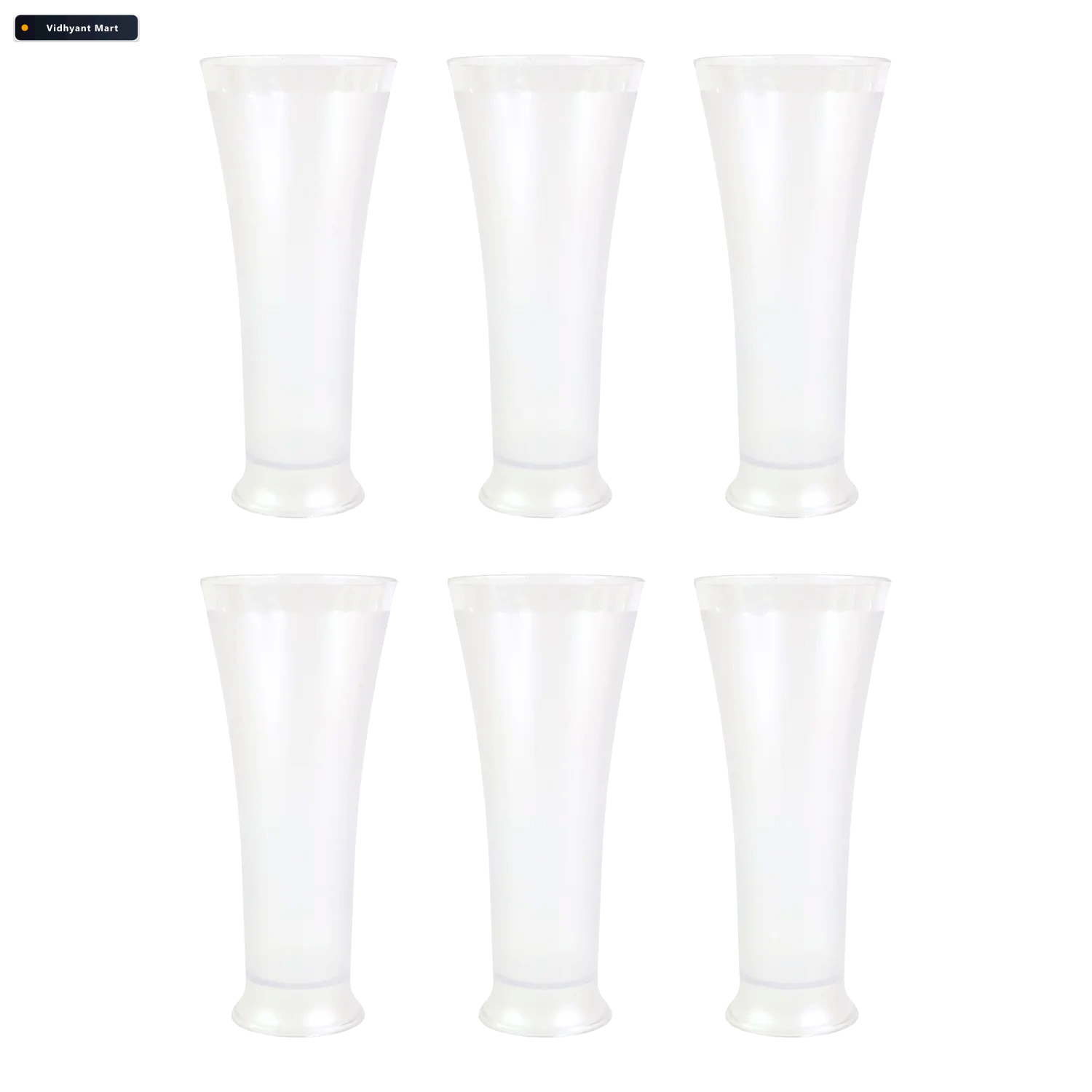 Vidhyant Mart Matt Finish Plastic Glass Set Durable 300ml 6 Piec 4