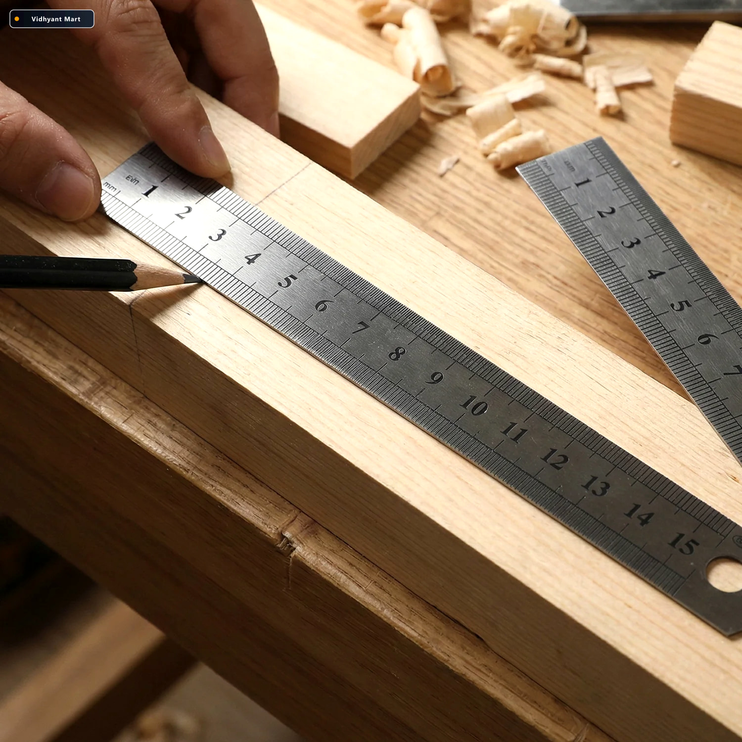 Vidhyant Mart Measuring Ruler Precision Steel 15 Cm With Clear M 2