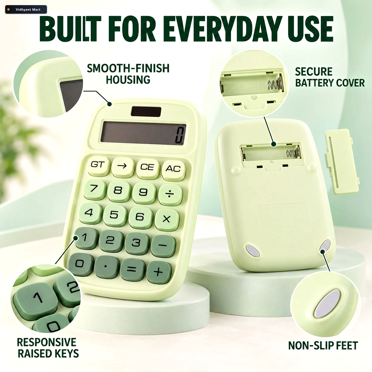 Vidhyant Mart Mechanical Switch Desktop Calculator With Large Ke 3