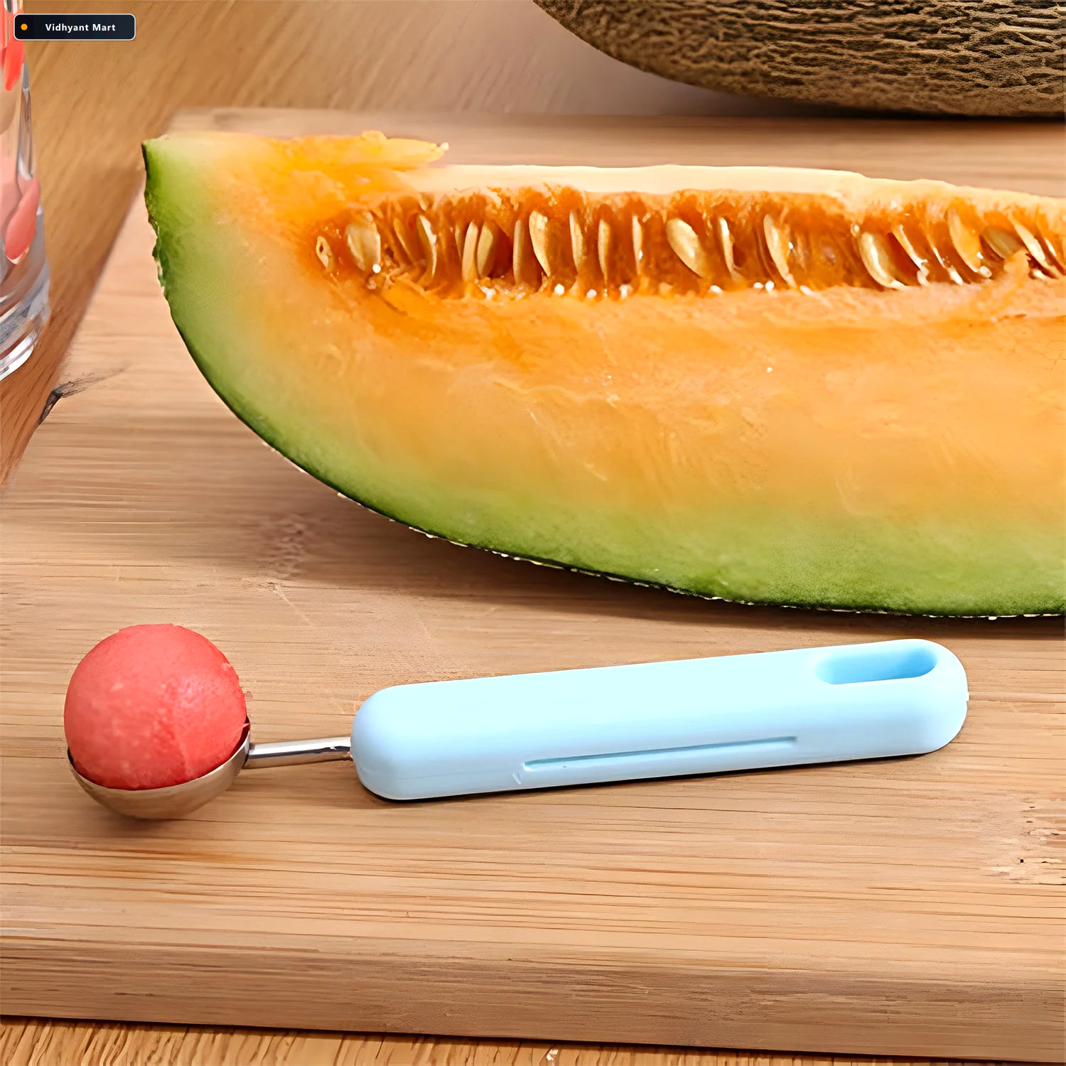 Vidhyant Mart Melon Baller Multi Function Fruit Cutter With Sili 2