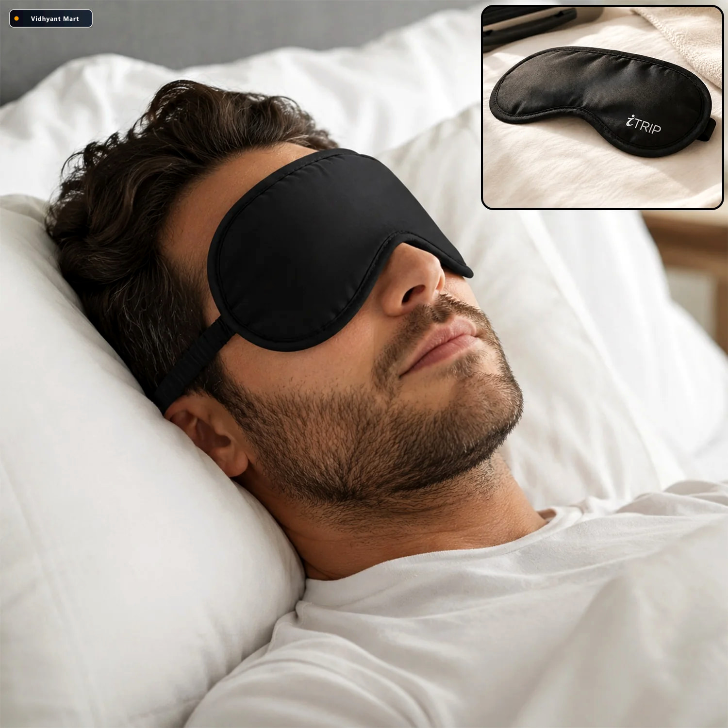 Vidhyant Mart Men Sleeping Eye Mask Light Blocking Soft Adjustab 1
