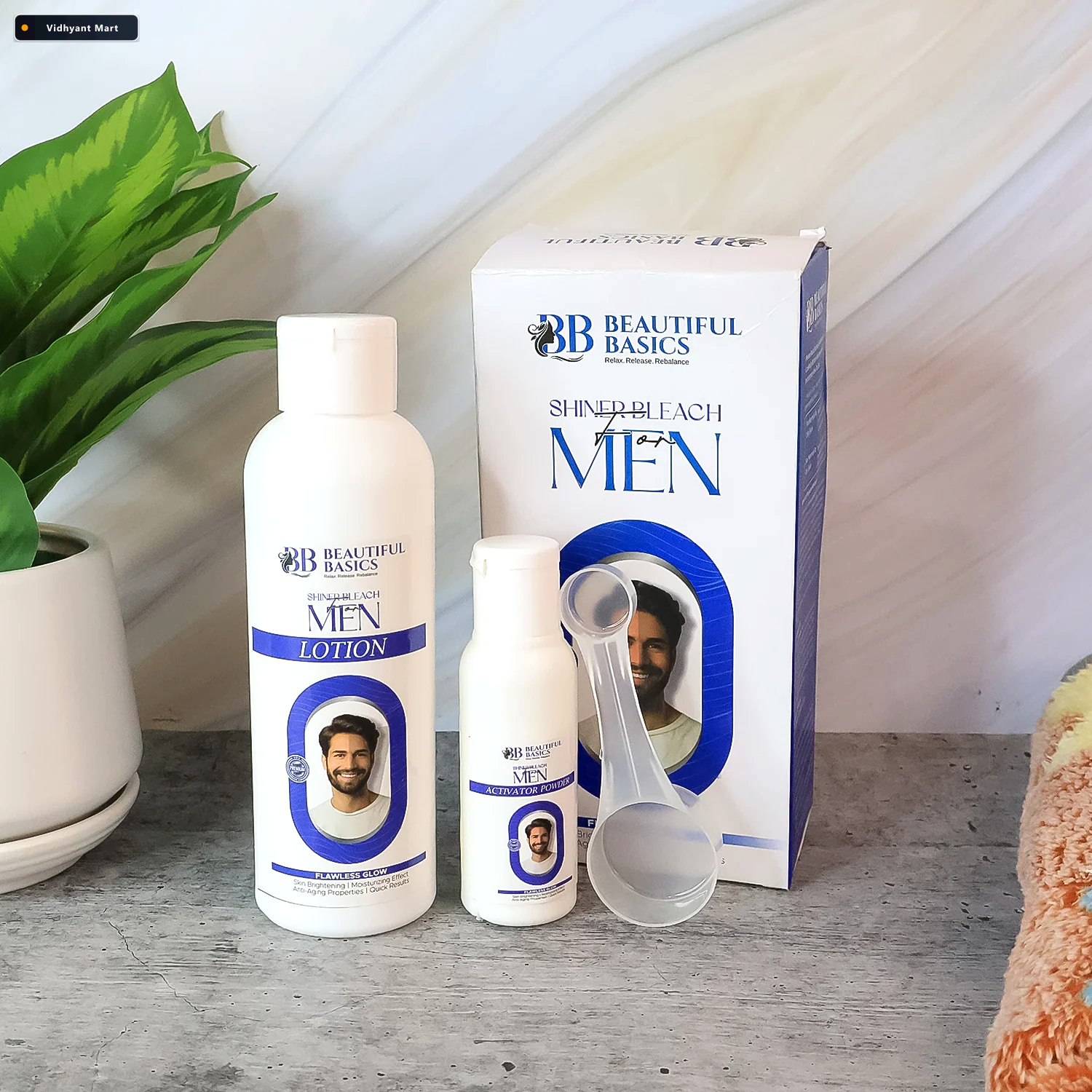 Vidhyant Mart Mens Skin Bleach Brightening Lotion Activator Powd 1