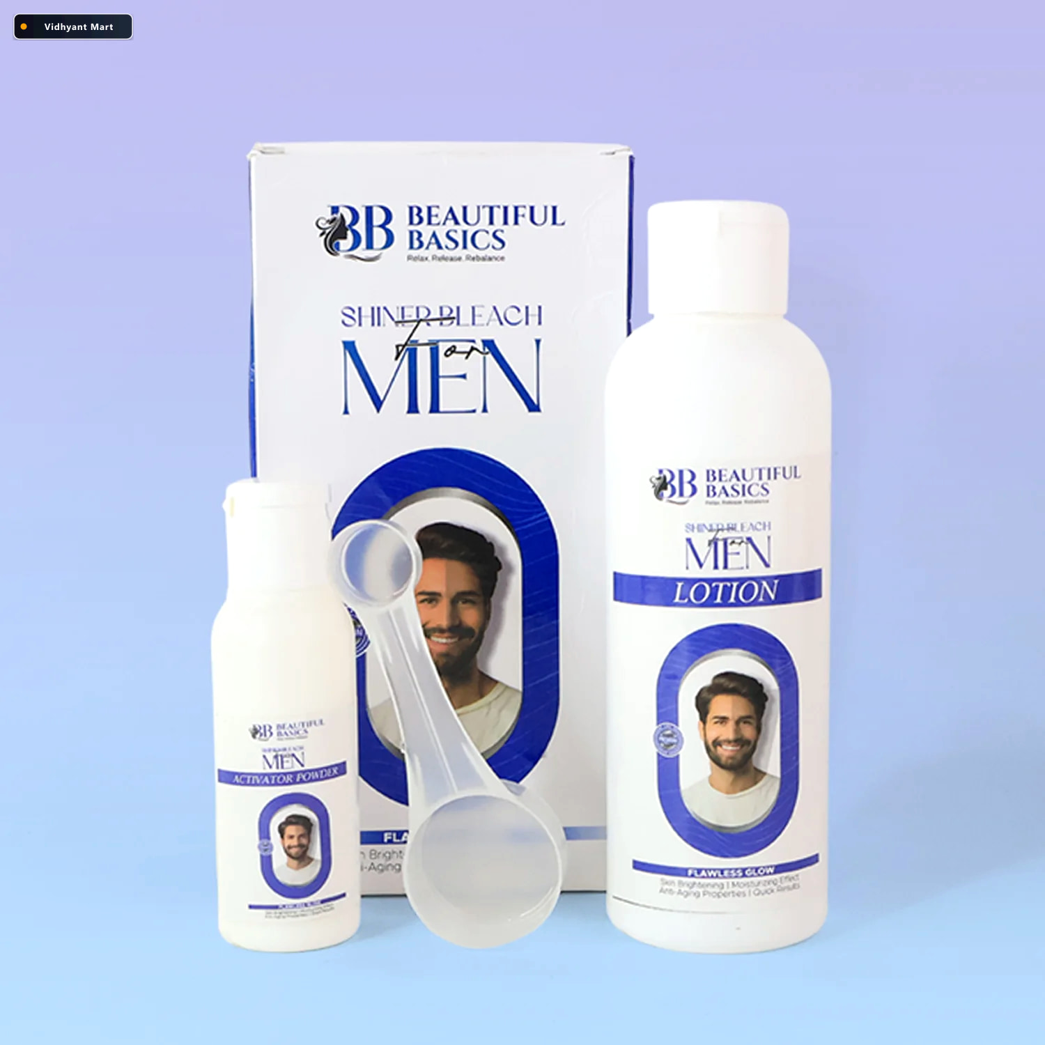 Vidhyant Mart Mens Skin Bleach Brightening Lotion Activator Powd 2