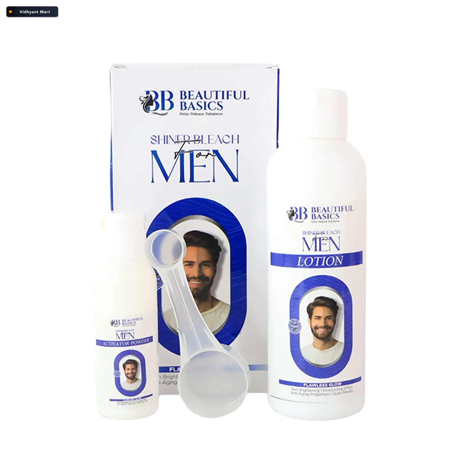 Vidhyant Mart Mens Skin Bleach Brightening Lotion Activator Powd 4