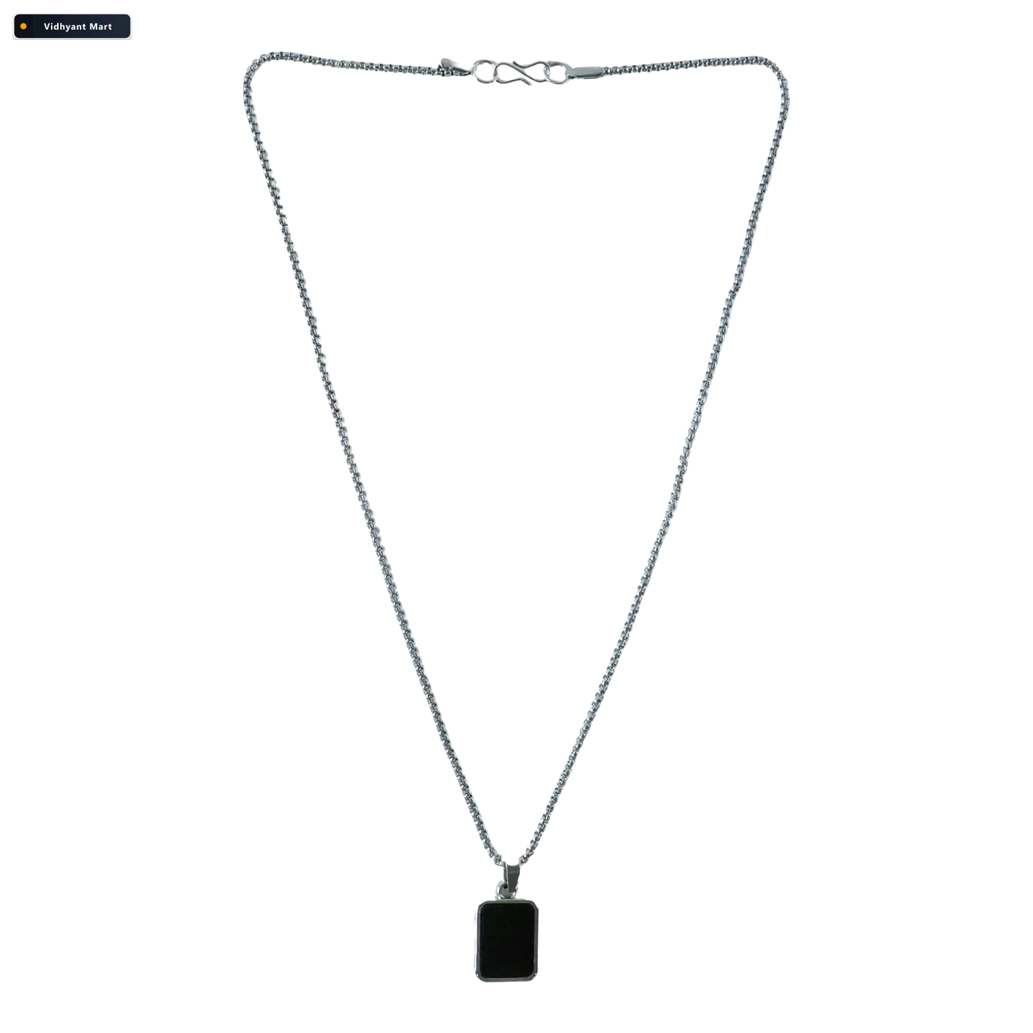 Vidhyant Mart Mens Stainless Steel Pendant Chain Sleek Black Rec 3