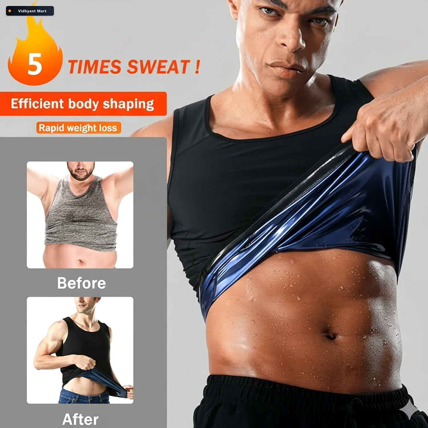 Vidhyant Mart Mens Sweat Shaper Tank Top Slim Fit Neoprene For P 2