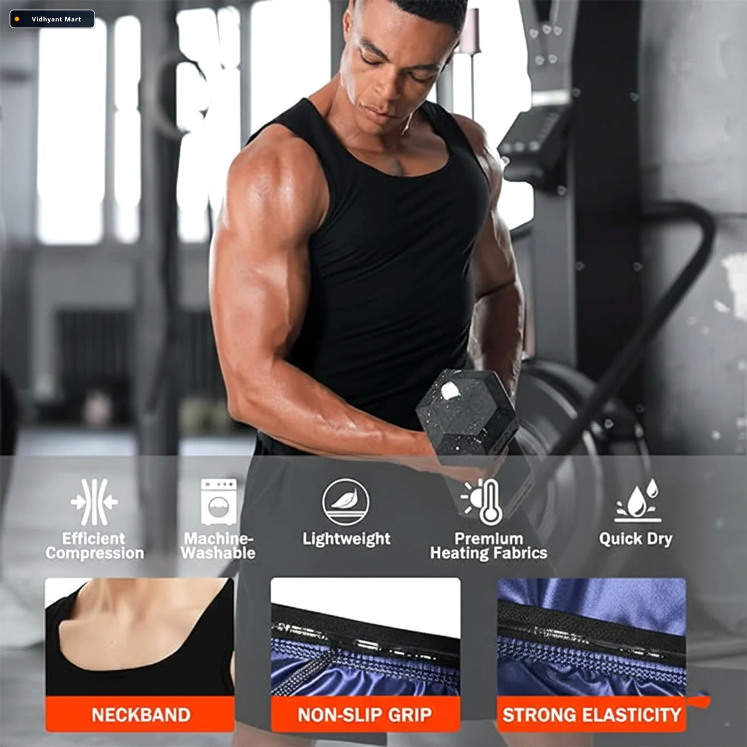 Vidhyant Mart Mens Sweat Shaper Tank Top Slim Fit Neoprene For P 3