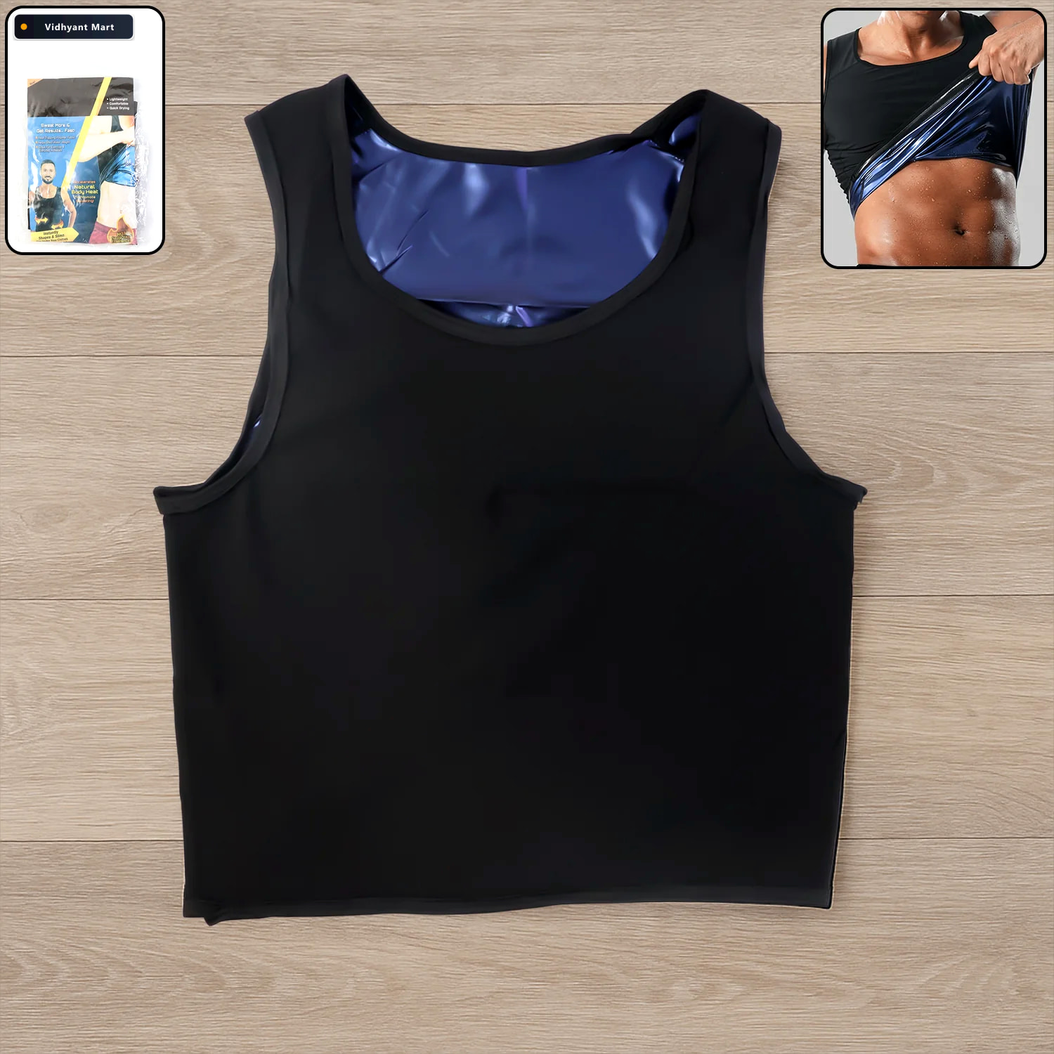 Vidhyant Mart Mens Sweat Shaper Tank Top Slim Fit Neoprene Vest 1
