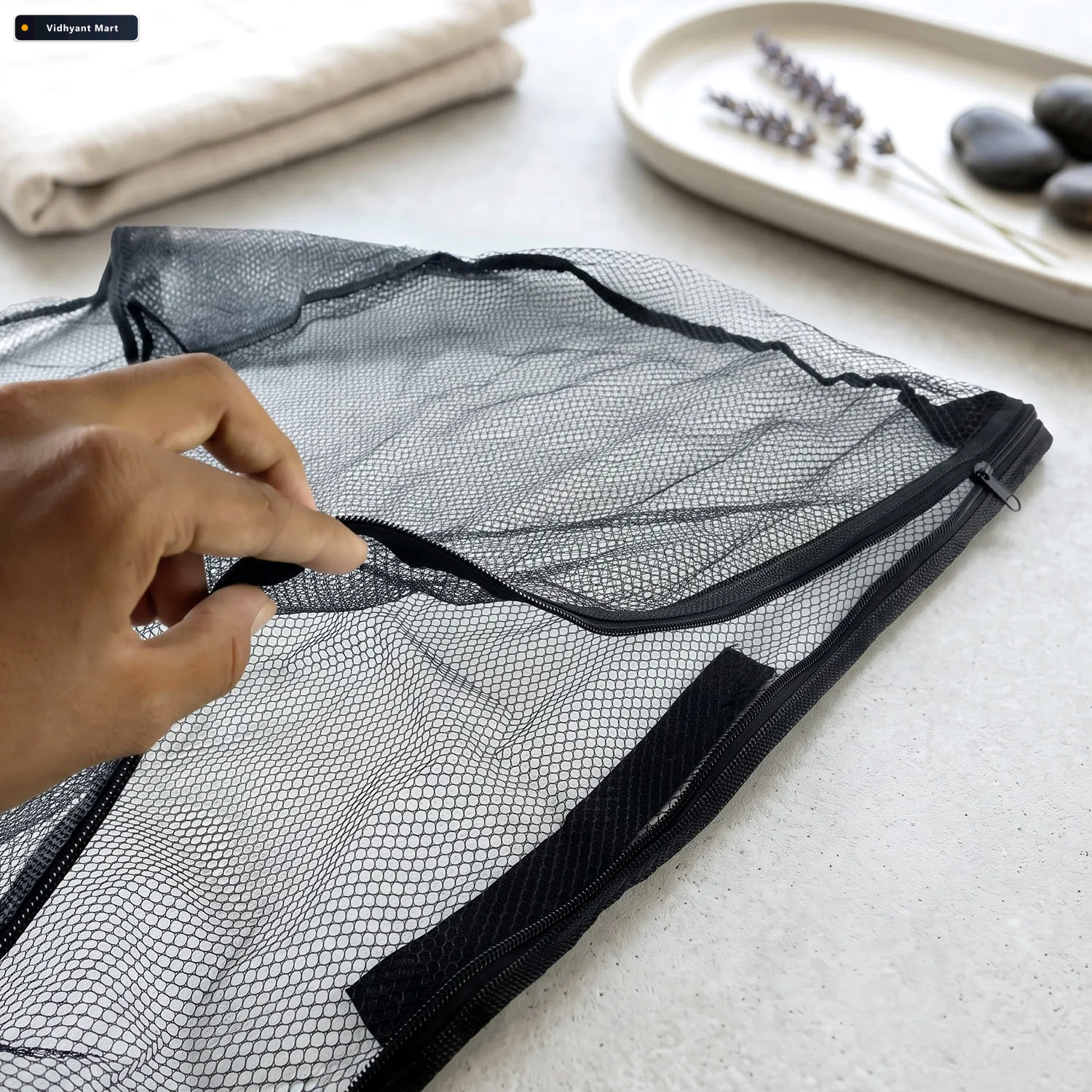 Vidhyant Mart Mesh Zipper Storage Bag For Sports Gear Cables And 3