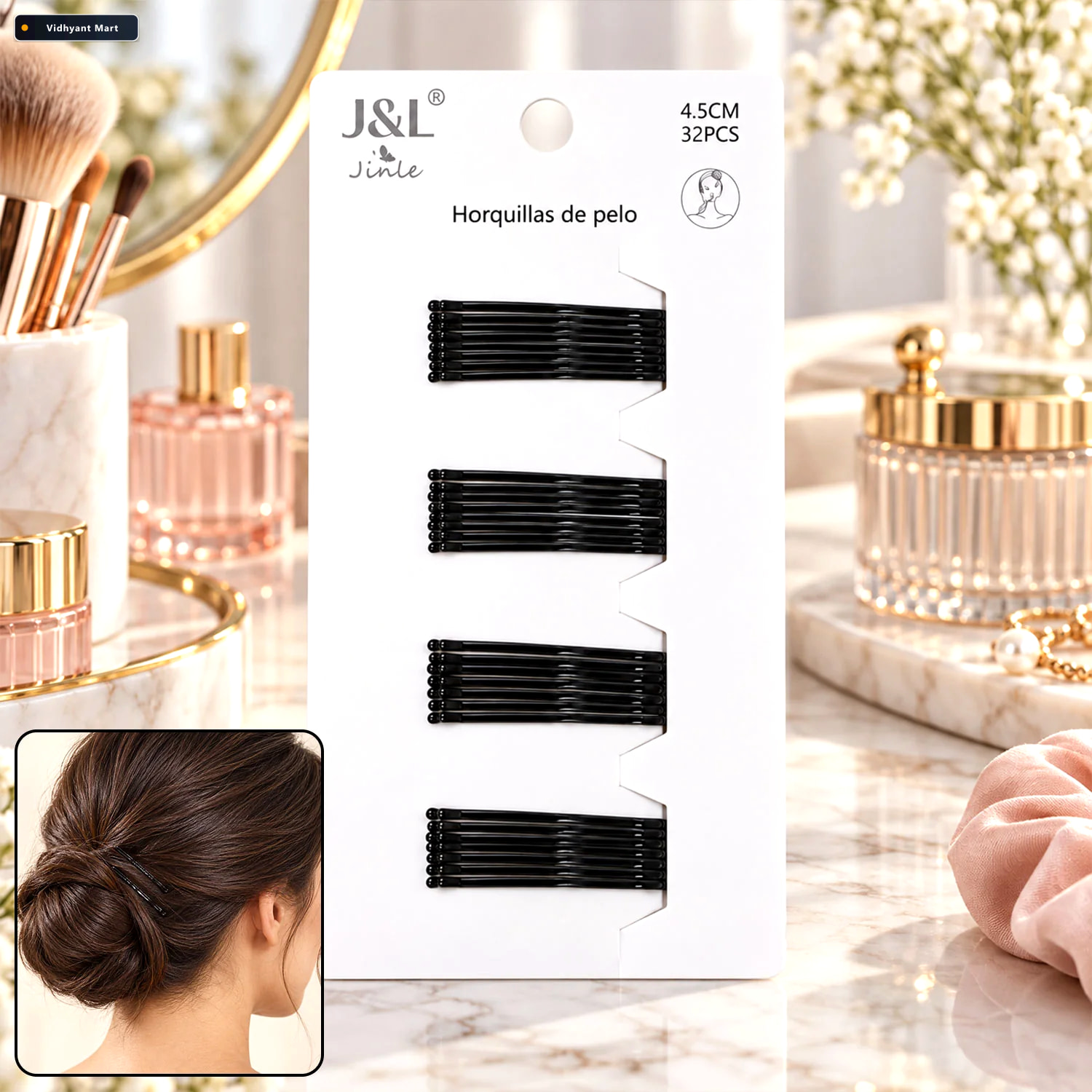 Vidhyant Mart Metal Bobby Hair Pins With Rounded Tips For Buns A 1